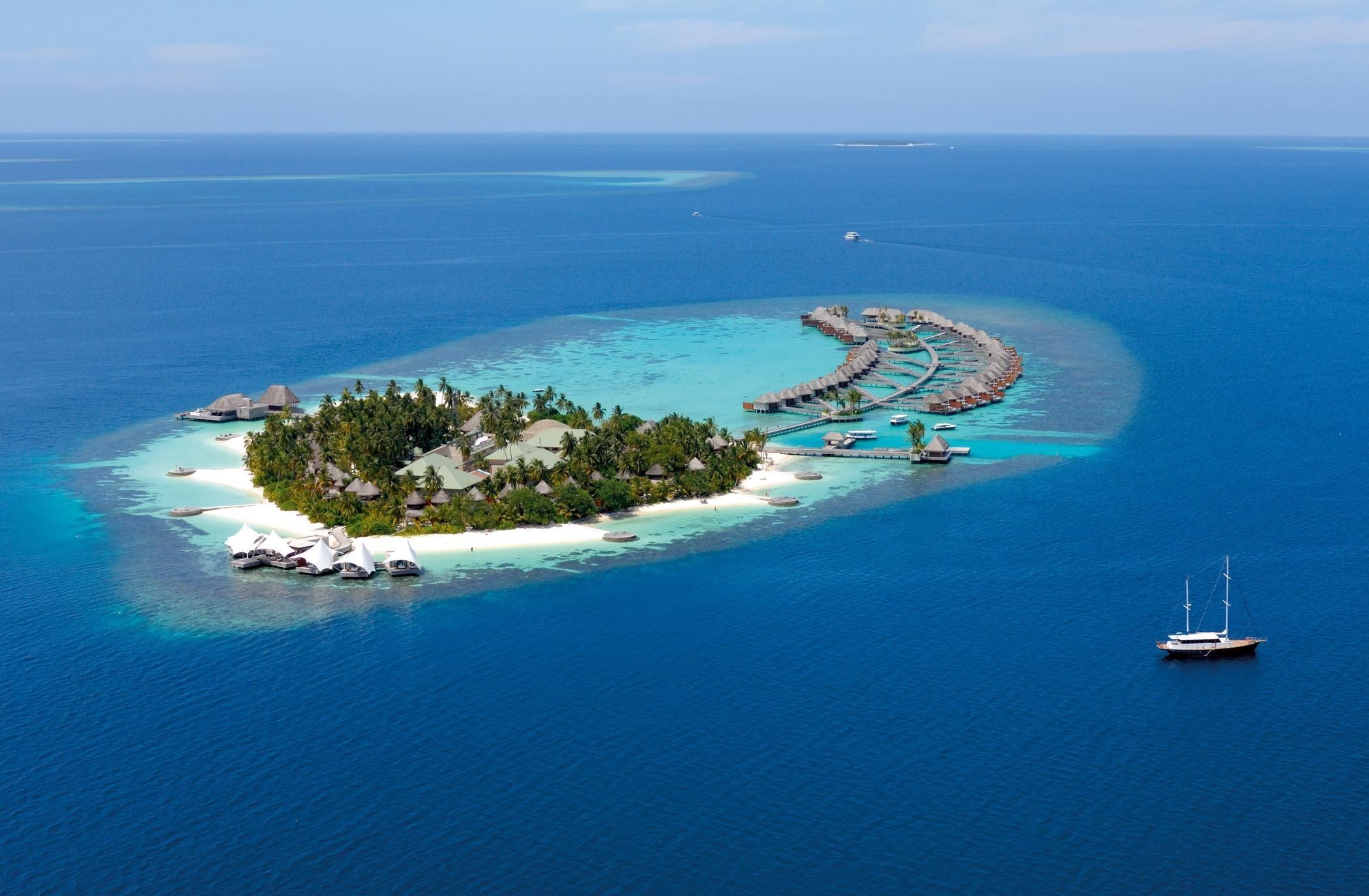 Téléchargez des papiers peints mobile Mer, Village, Tropiques, Tropical, Photographie, Maldives, Hôtel, Navire, Atoll gratuitement.