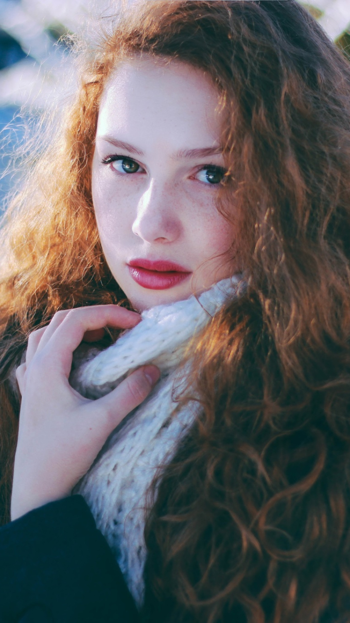 Download mobile wallpaper Redhead, Model, Women, Green Eyes, Freckles for free.