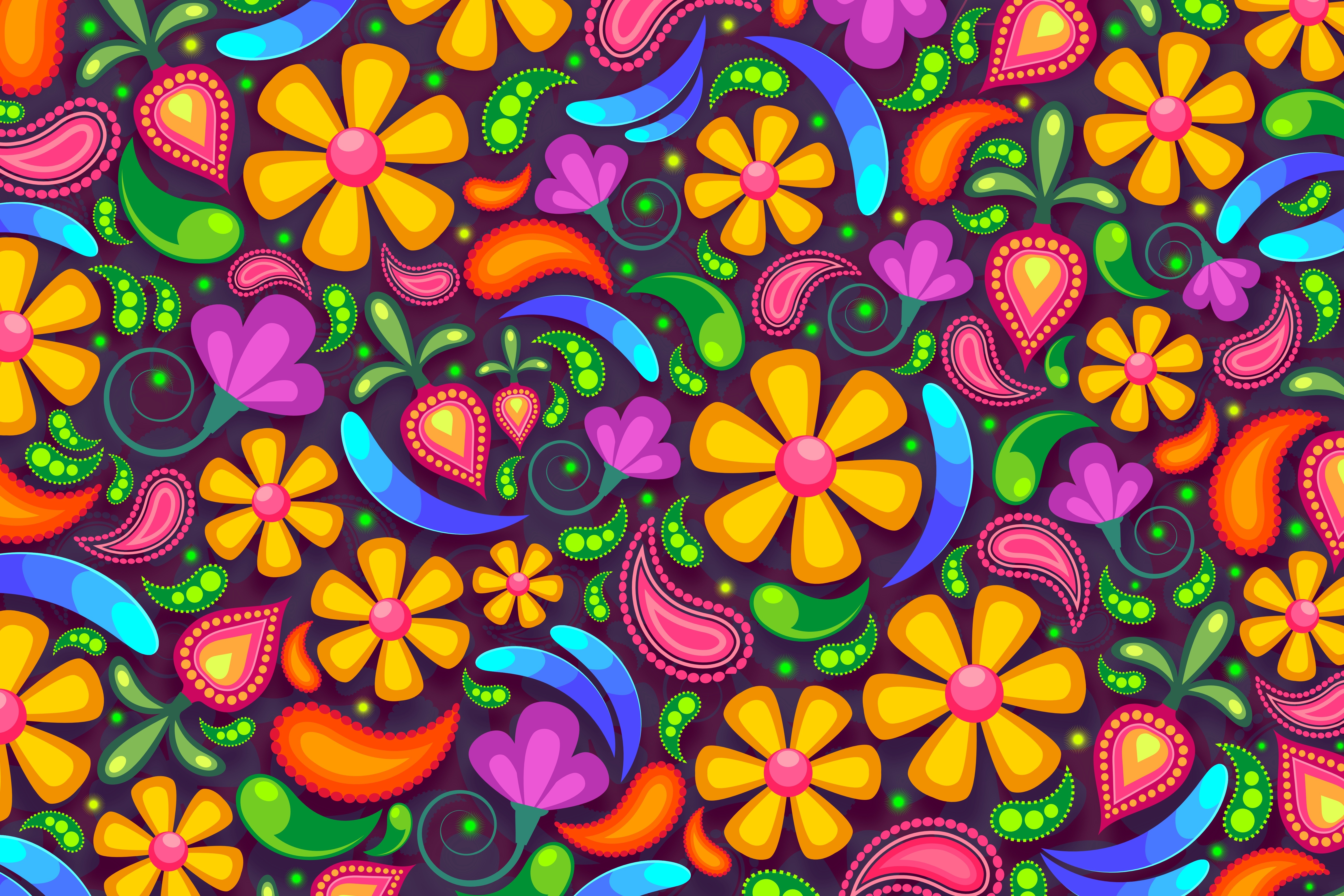 Baixe gratuitamente a imagem Vetor, Flores, Multicolorido, Motley, Arte na área de trabalho do seu PC