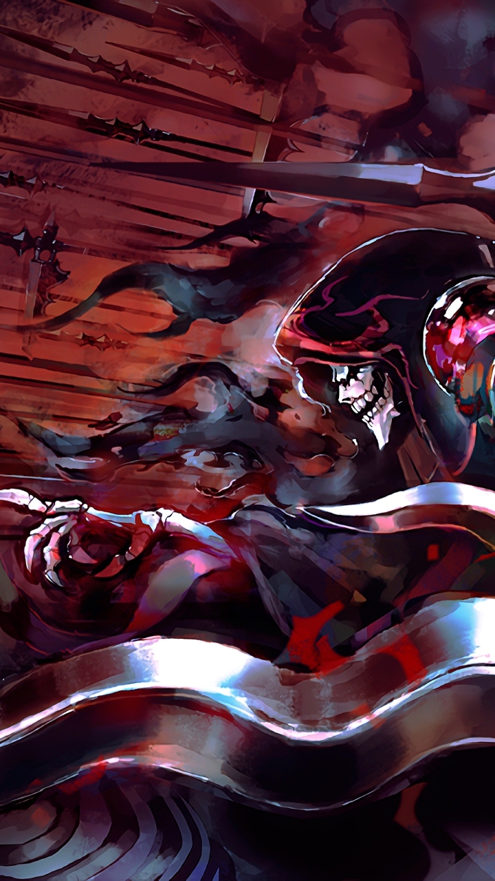 Download mobile wallpaper Anime, Overlord, Skull, Magician, Ainz Ooal Gown for free.