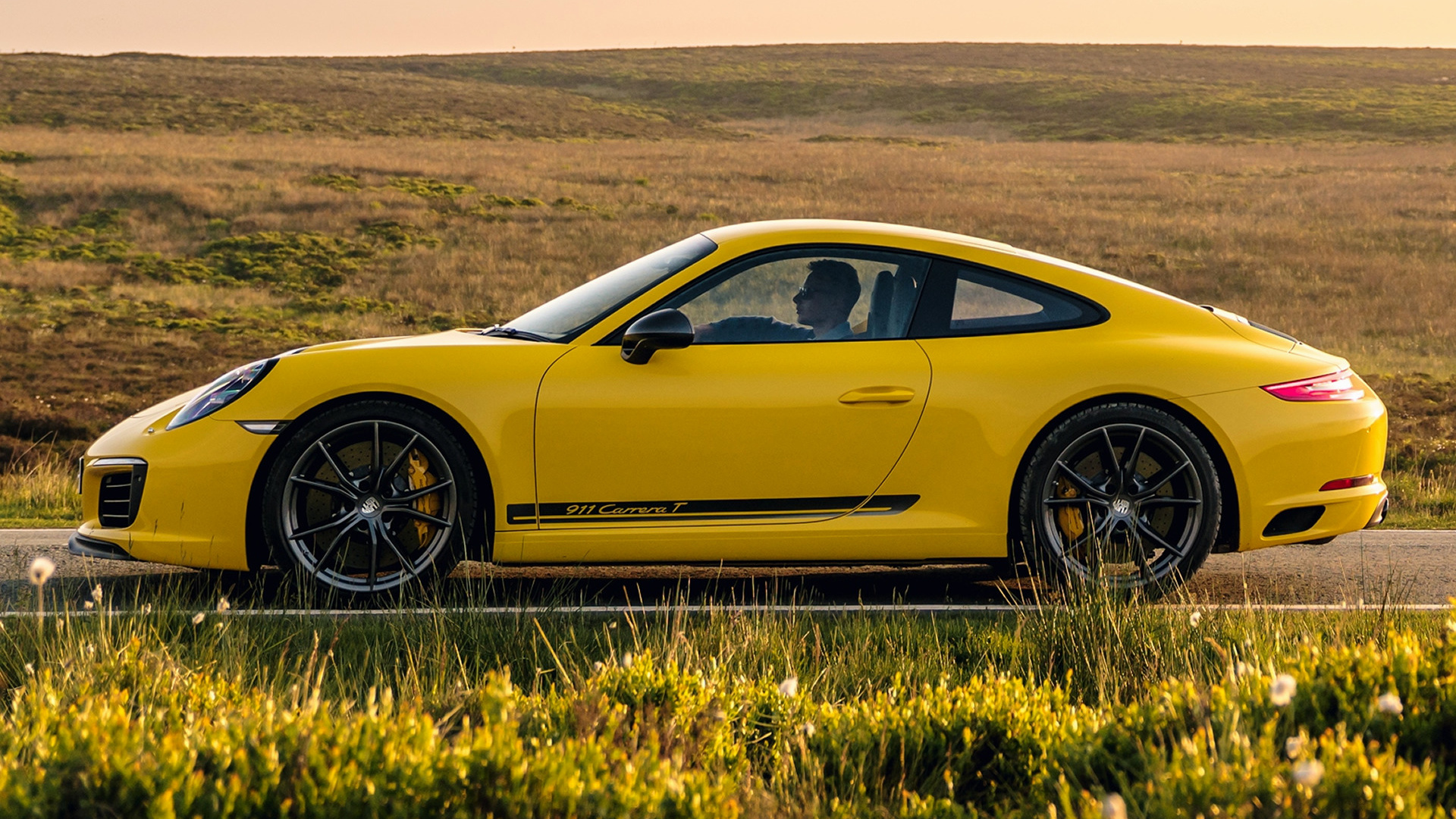 Download mobile wallpaper Porsche, Car, Vehicles, Yellow Car, Porsche 911 Carrera T for free.