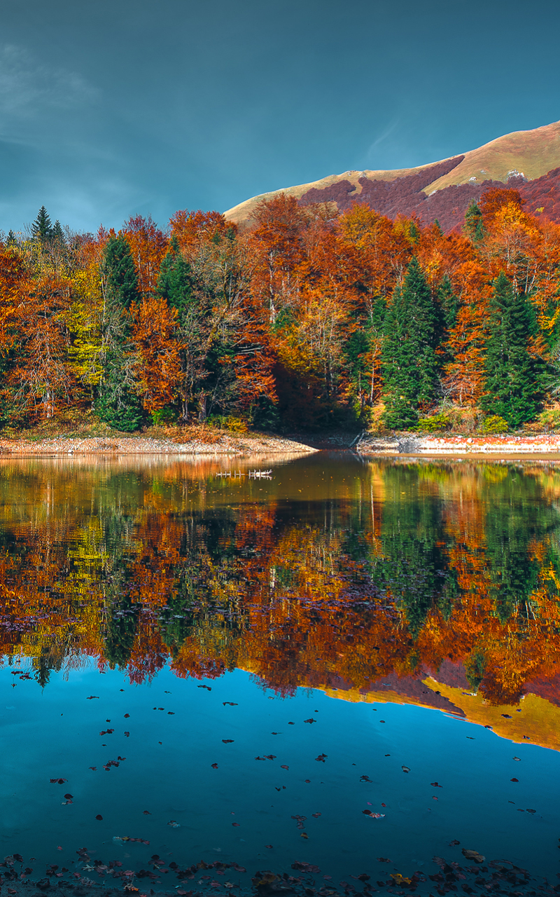Download mobile wallpaper Nature, Lake, Reflection, Fall, Earth, Montenegro for free.