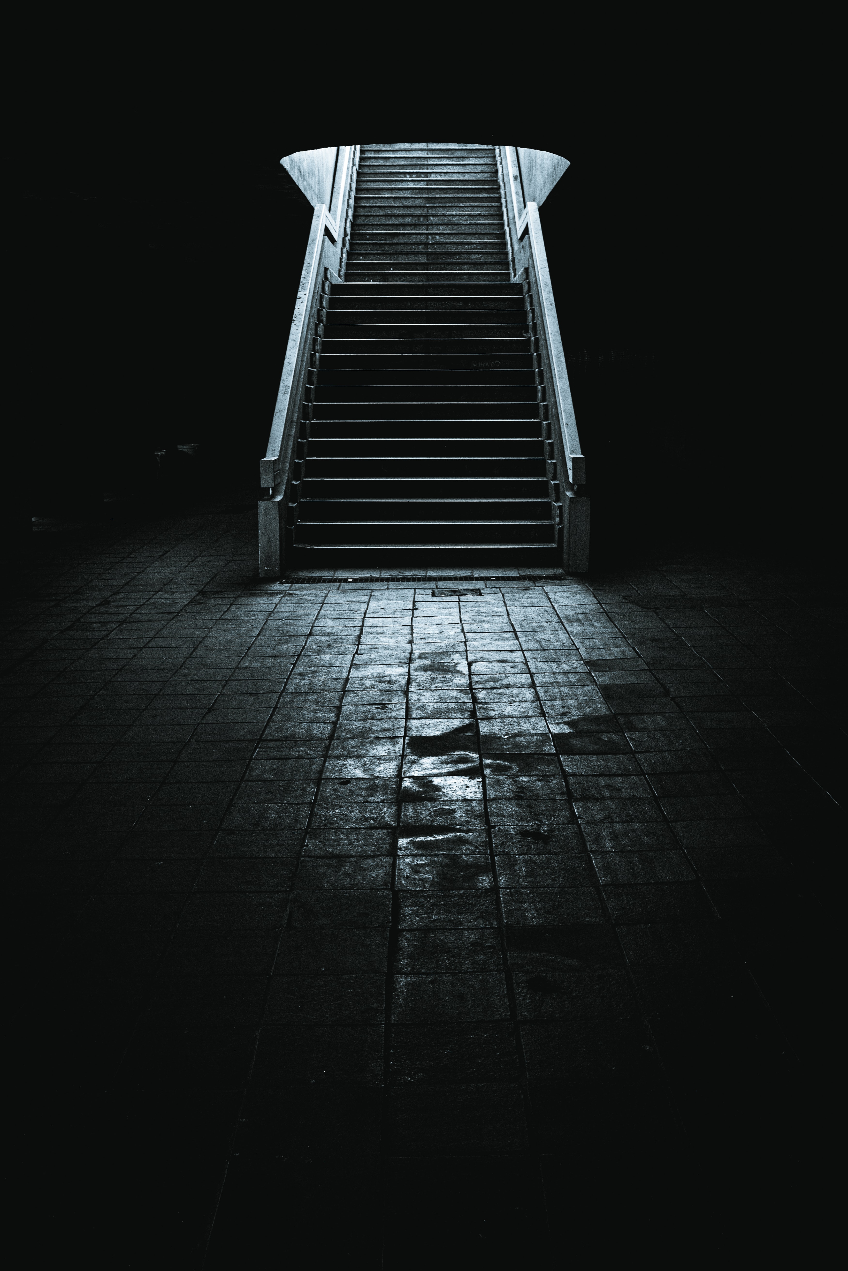 stairs, dark, ladder, tunnel