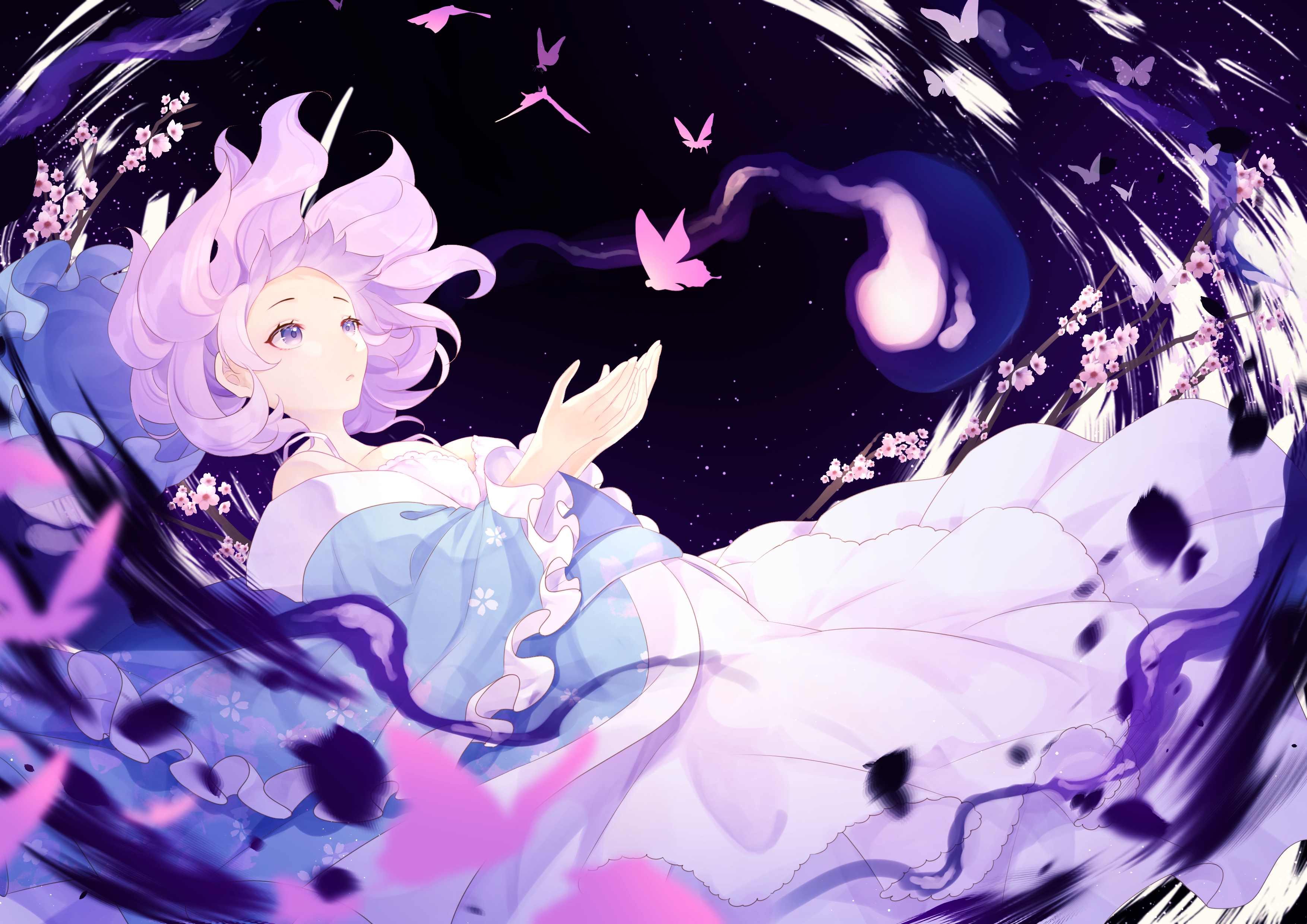 Free download wallpaper Anime, Touhou, Yuyuko Saigyouji on your PC desktop