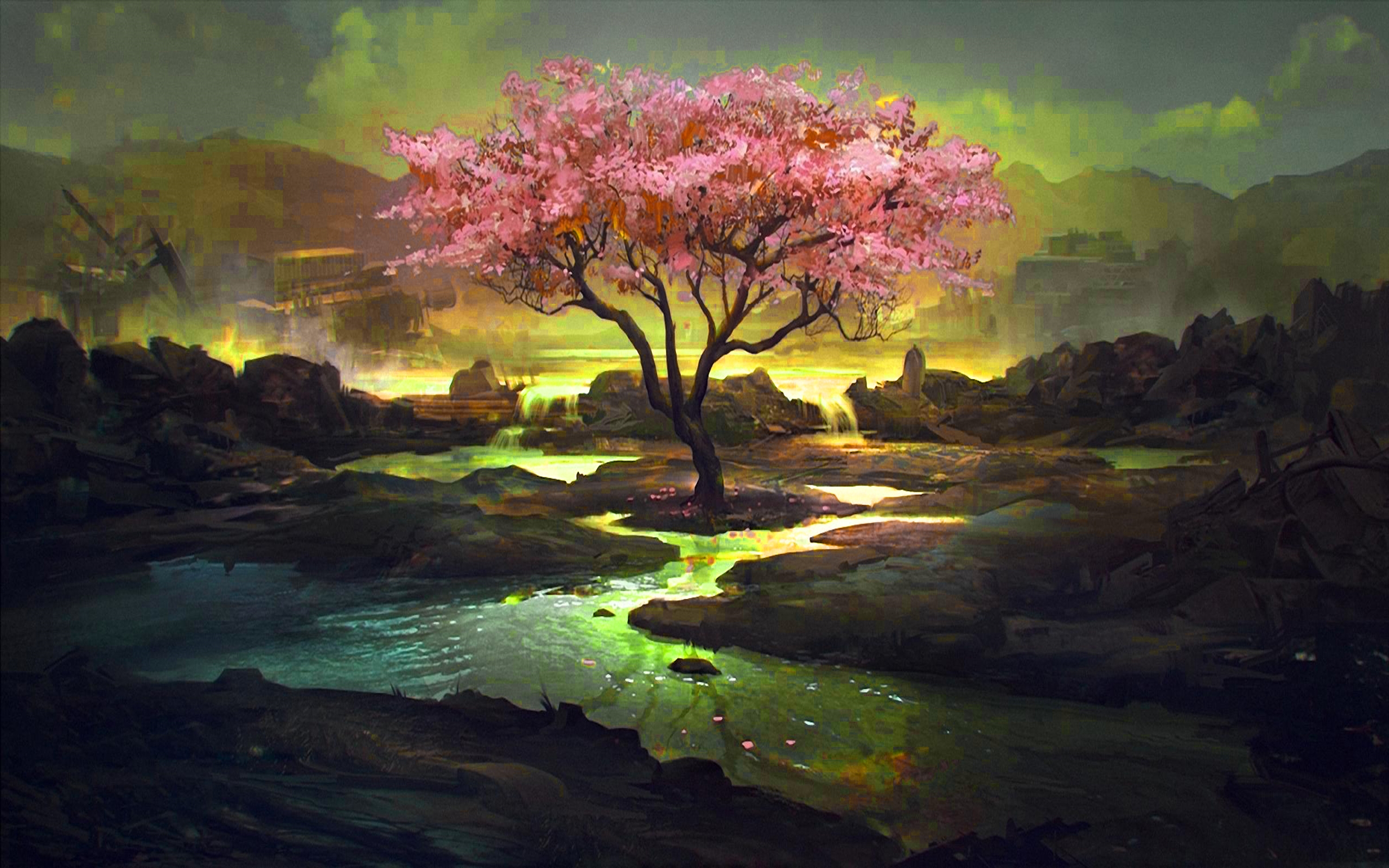magic: the gathering, game, landscape, lonely tree, tree