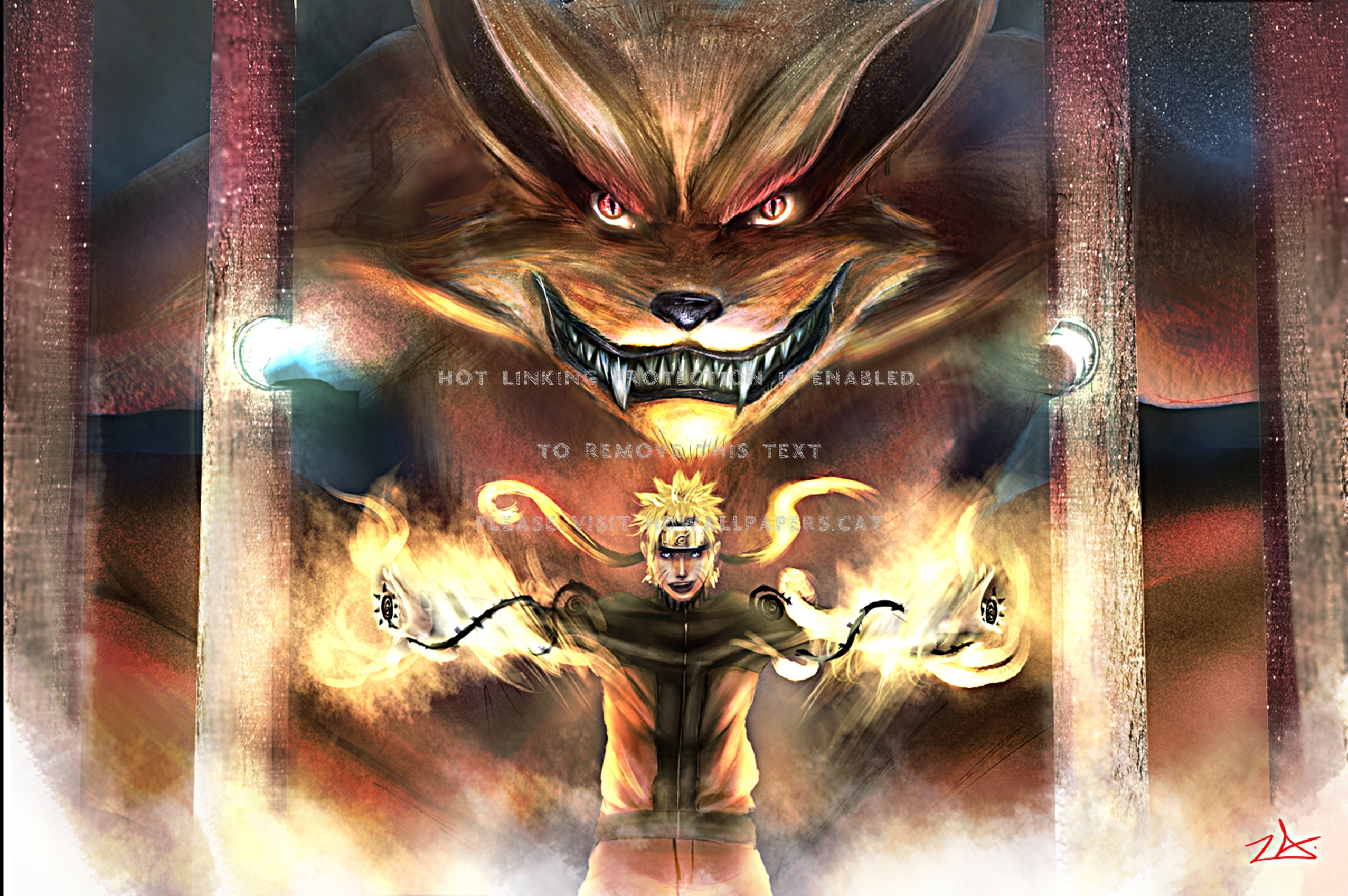 Download mobile wallpaper Kurama (Naruto), Anime, Naruto, Naruto Uzumaki for free.