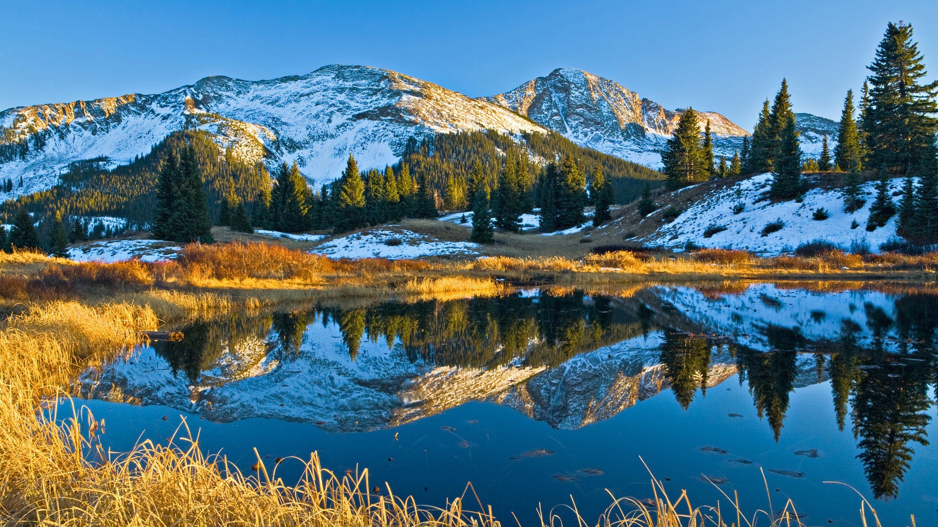 Laden Sie das Landschaft, Natur, Wasser, Schnee, See, Baum, Gebirge, Erde/natur, Spiegelung-Bild kostenlos auf Ihren PC-Desktop herunter