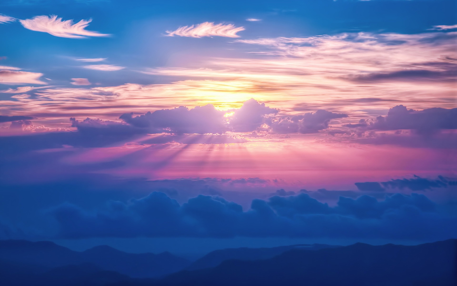 Free download wallpaper Sunset, Sky, Horizon, Earth, Cloud, Sunbeam on your PC desktop