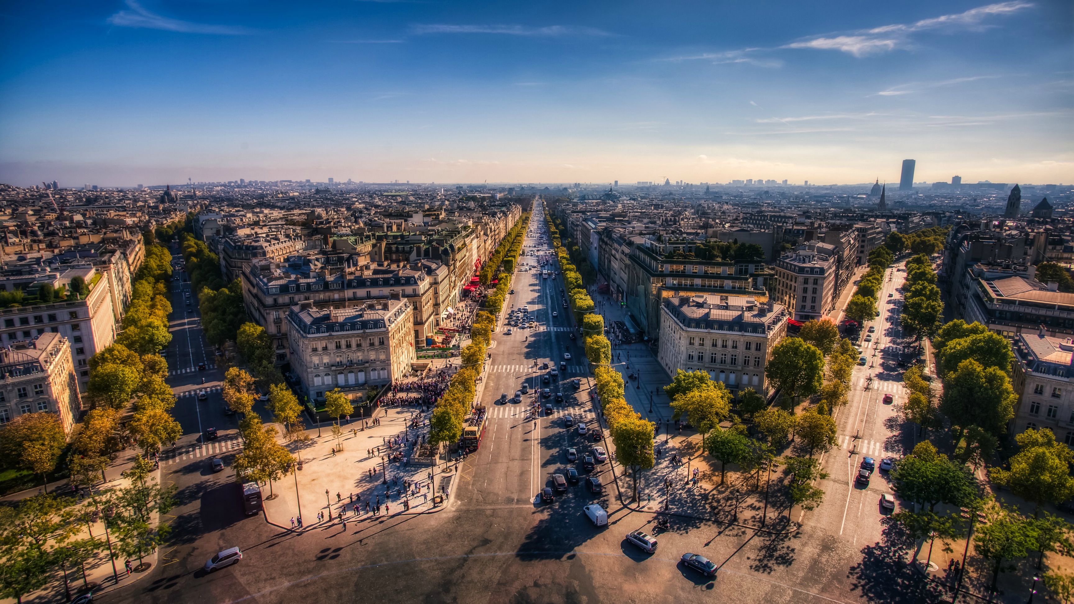 PCデスクトップに都市, 街, パリ, 道, フランス, マンメイド画像を無料でダウンロード