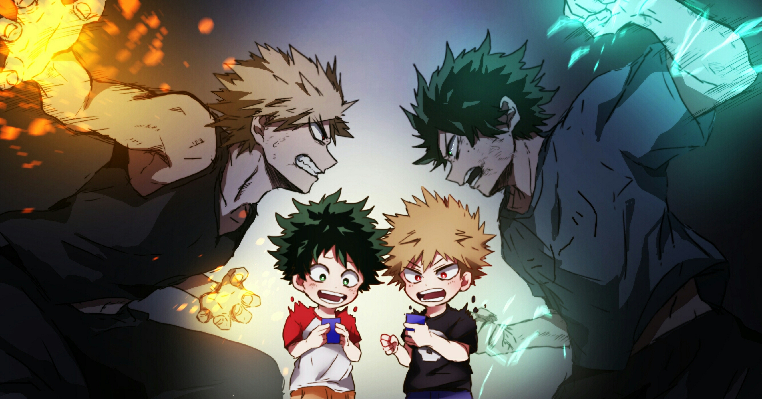 Téléchargez des papiers peints mobile Animé, Izuku Midoriya, Katsuki Bakugou, My Hero Academia gratuitement.