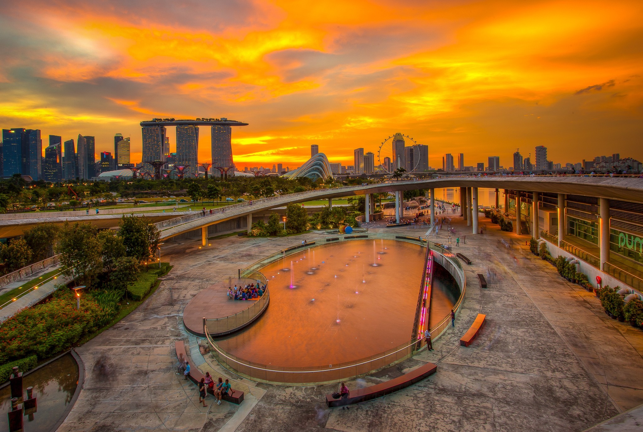 337928 скачать картинку сделано человеком, сингапур, marina bay sands, закат, города - обои и заставки бесплатно
