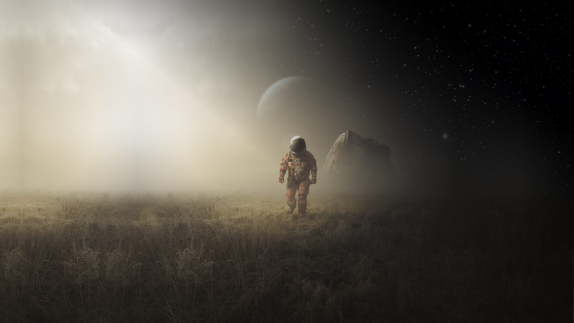Laden Sie das Planet, Science Fiction, Astronaut-Bild kostenlos auf Ihren PC-Desktop herunter