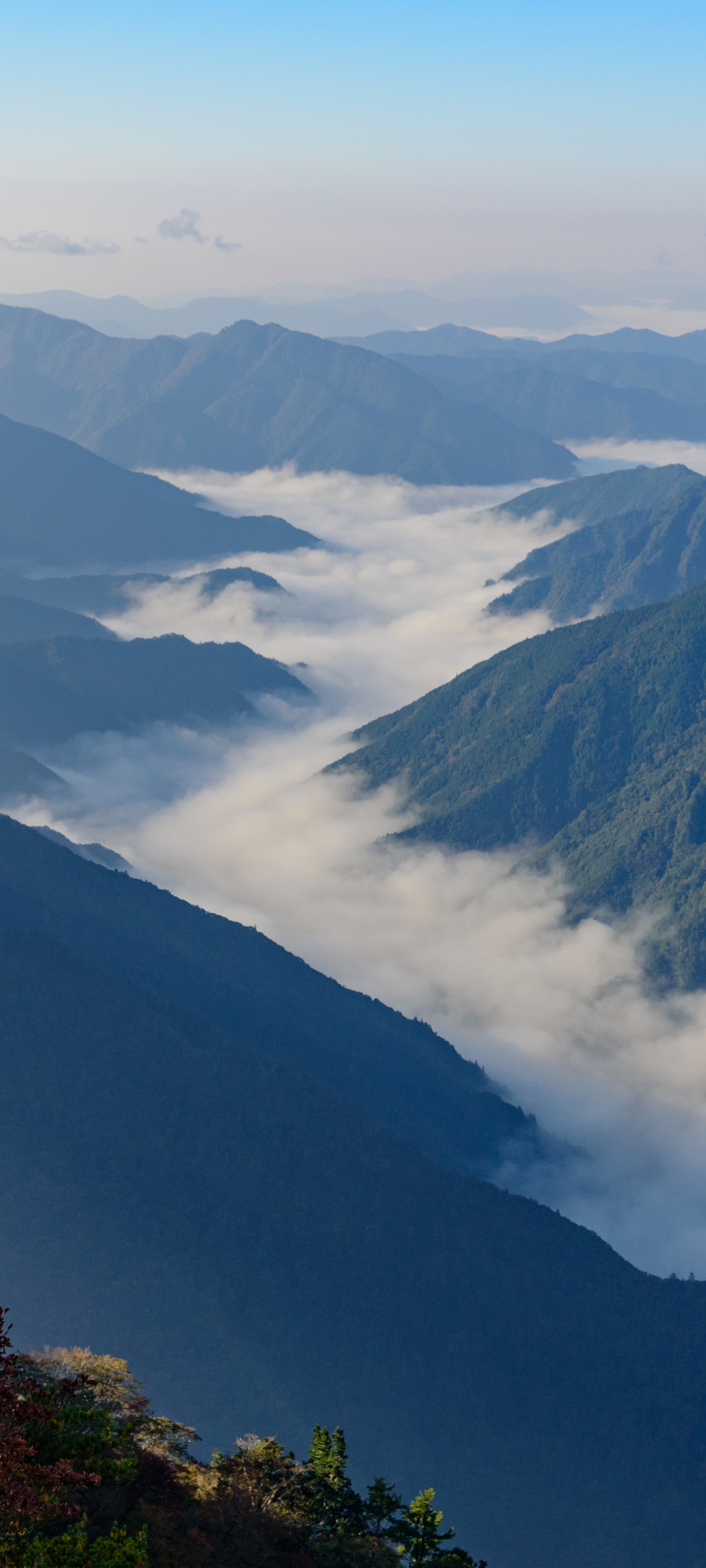 無料モバイル壁紙風景, 自然, 山, 霧, 地球, 日本, 谷をダウンロードします。