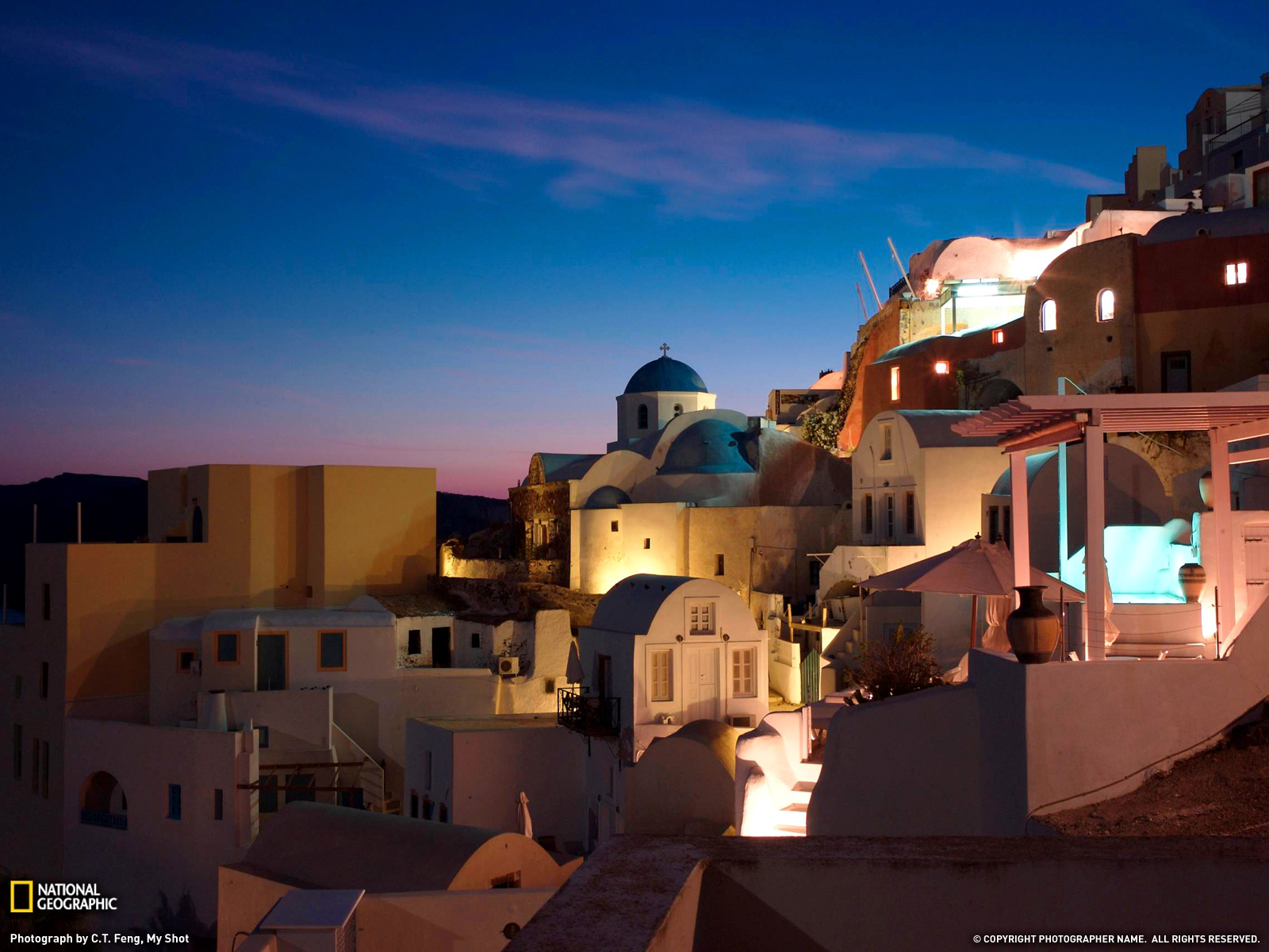 Download mobile wallpaper Santorini, Towns, Man Made for free.