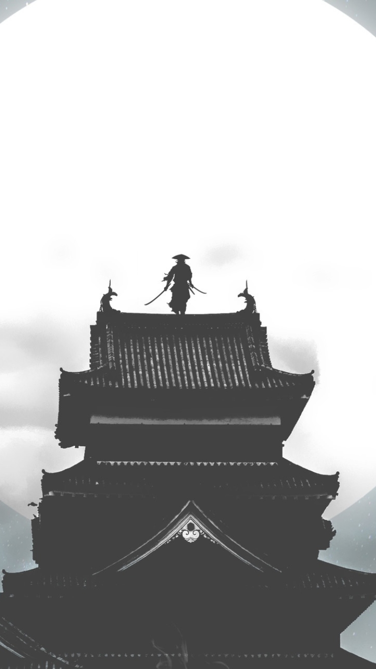 Download mobile wallpaper Fantasy, Night, Warrior, Samurai for free.