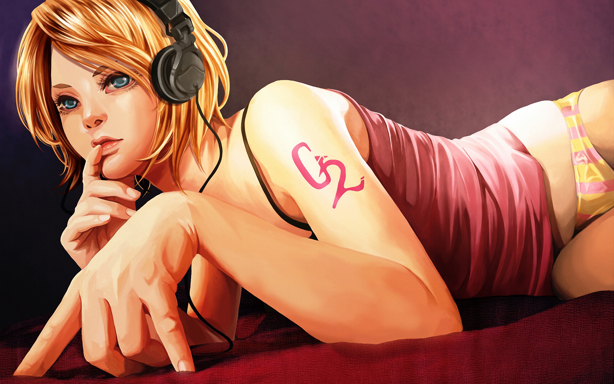 Free download wallpaper Anime, Fantasy, Headphones, Vocaloid, Rin Kagamine on your PC desktop