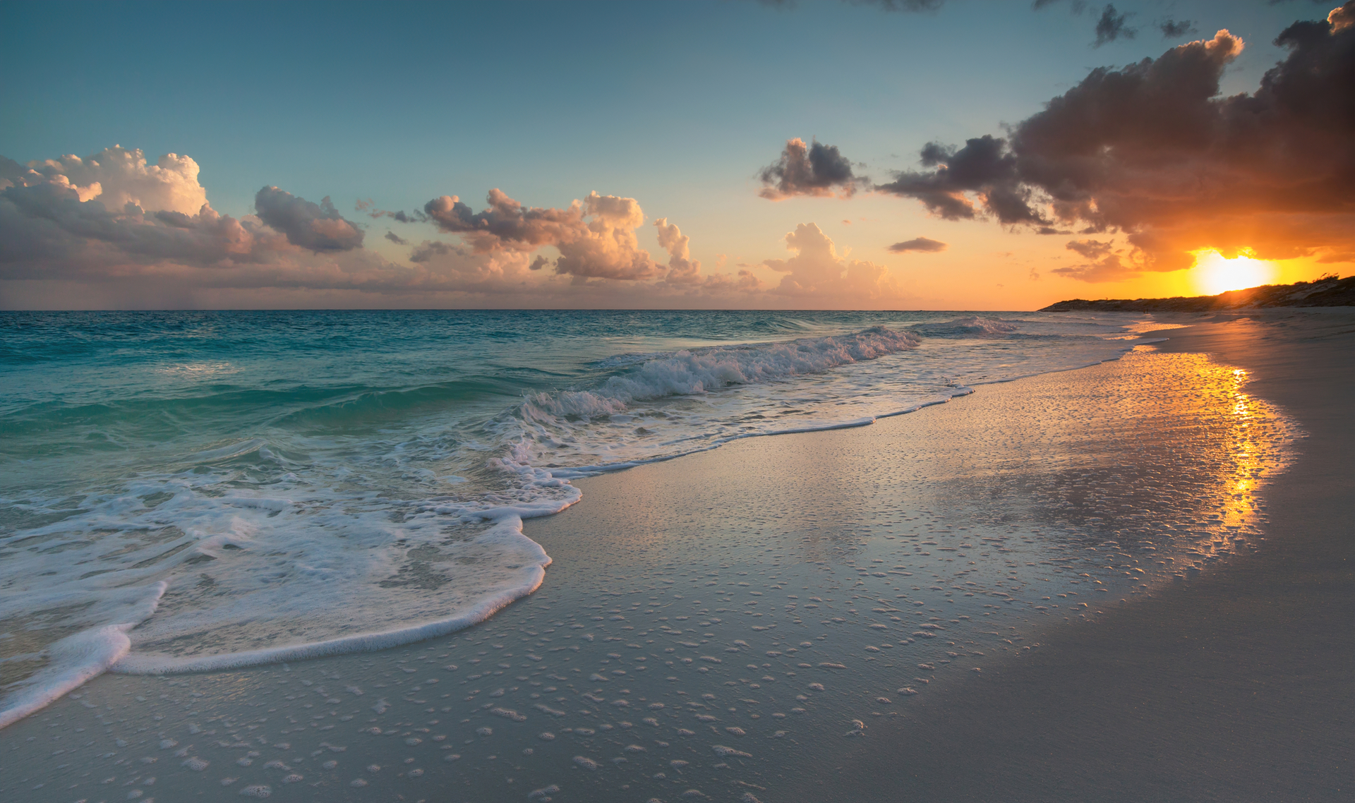 Free download wallpaper Water, Sunset, Beach, Ocean, Earth on your PC desktop