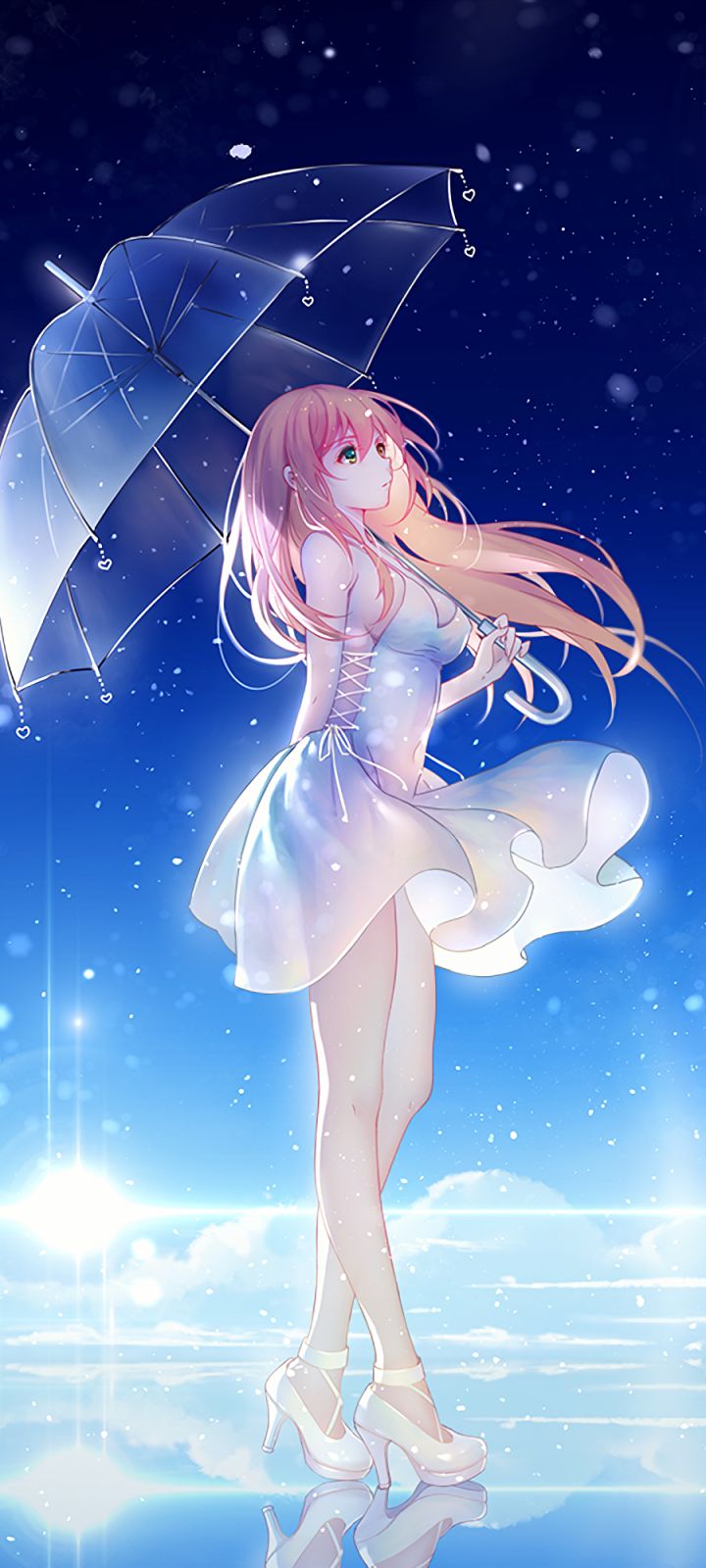 Download mobile wallpaper Anime, Girl, Umbrella, Long Hair for free.