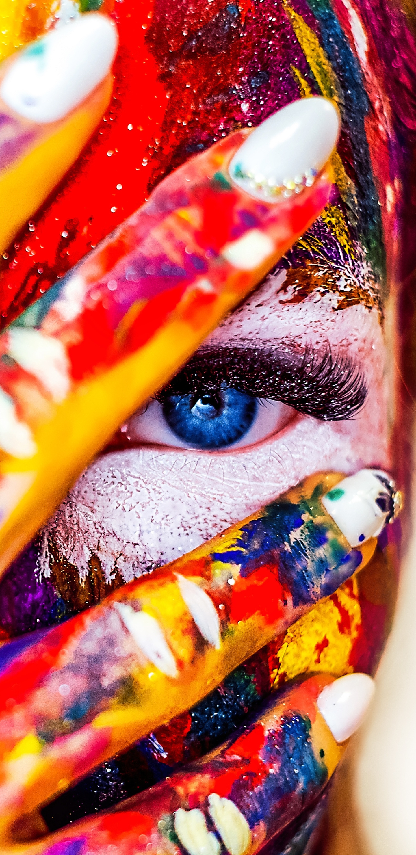 Téléchargez des papiers peints mobile Coloré, Yeux Bleus, Oeil, Femmes gratuitement.