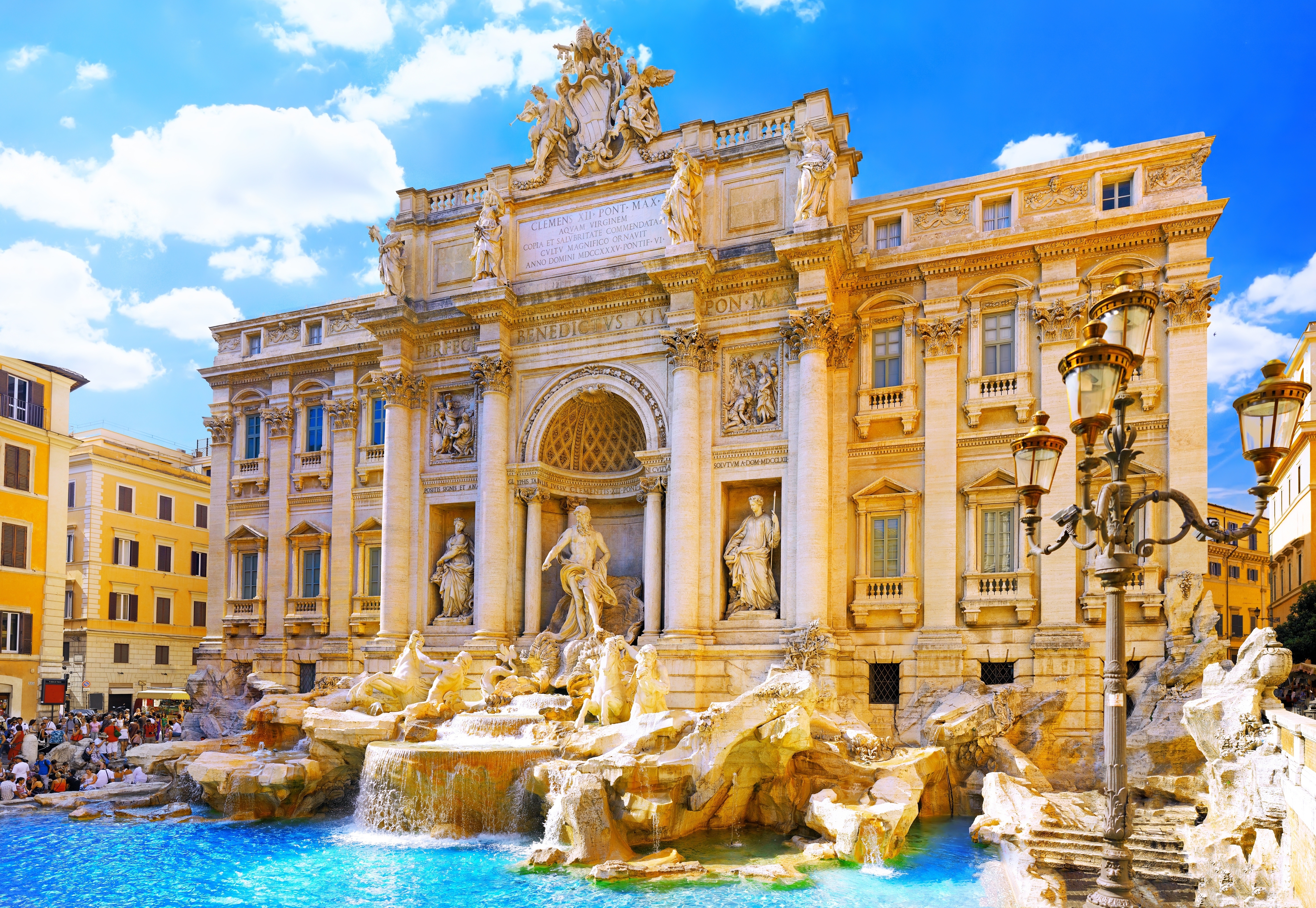 rome, trevi fountain, man made, building, fountain, italy, statue, trevi, monuments