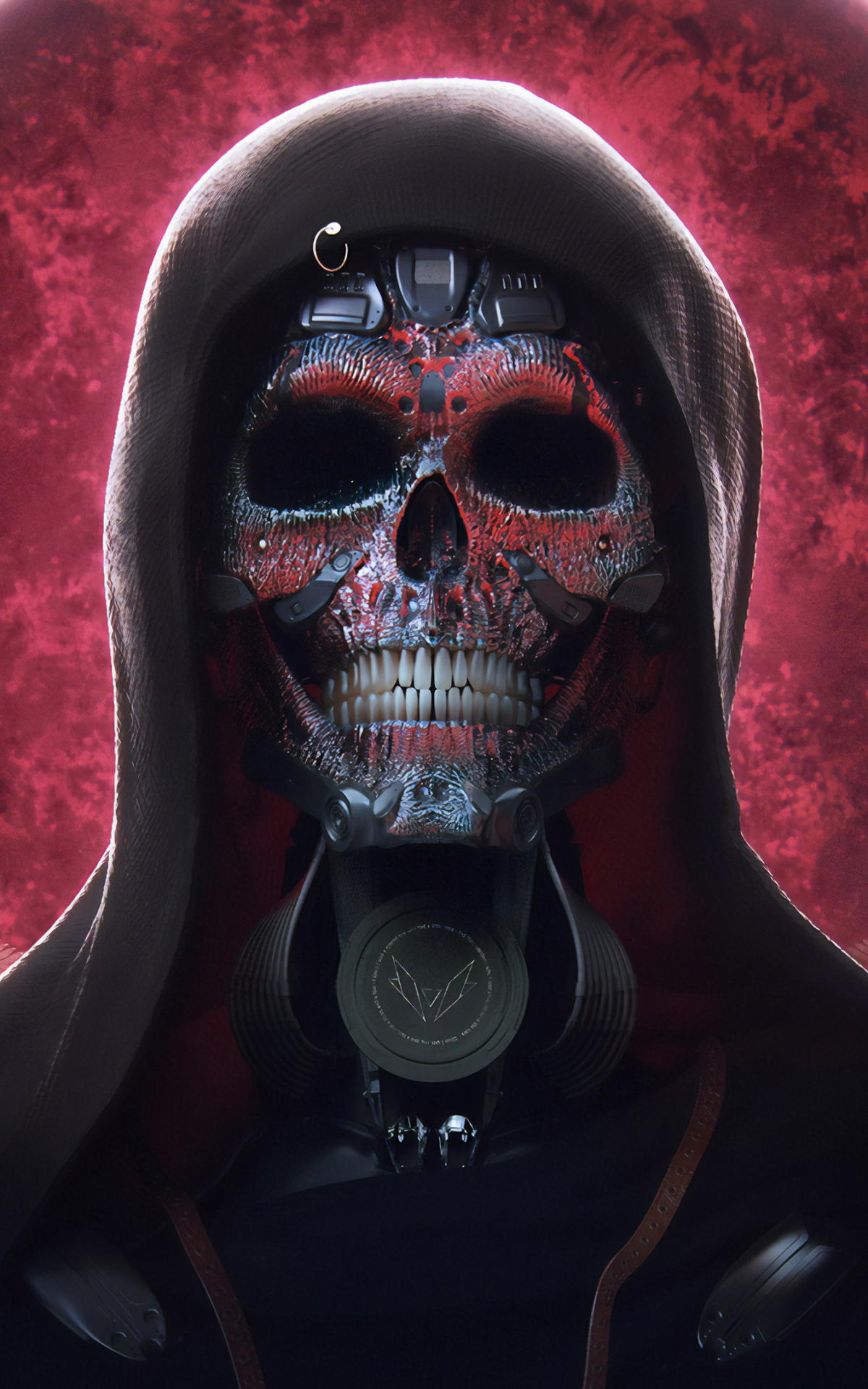 Download mobile wallpaper Sci Fi, Creepy, Cyborg, Skull for free.