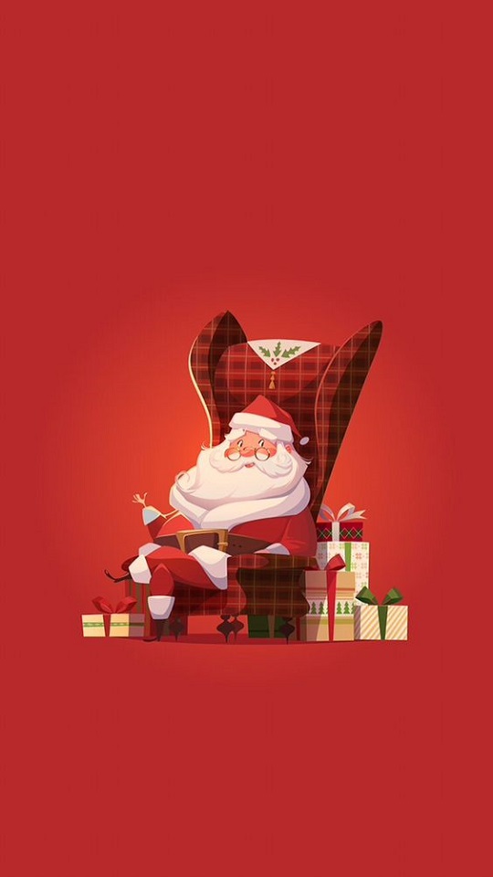 Handy-Wallpaper Feiertage, Weihnachtsmann, Weihnachten, Geschenk kostenlos herunterladen.