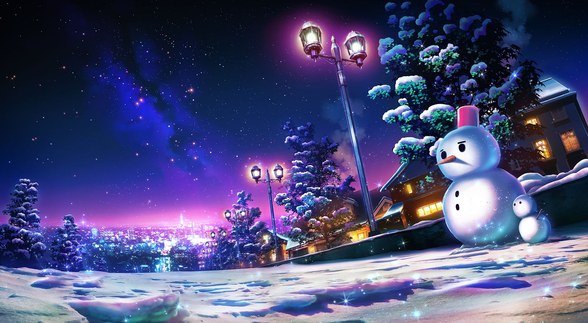 Download mobile wallpaper Anime, Snowman, Original for free.