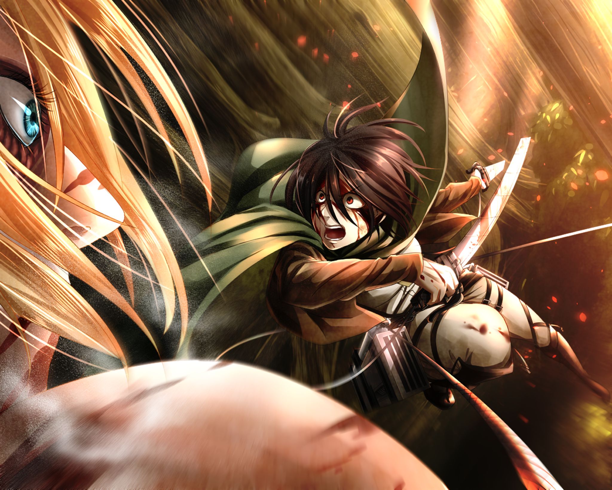 Handy-Wallpaper Anni Leonhart, Mikasa Ackermann, Attack On Titan, Animes kostenlos herunterladen.