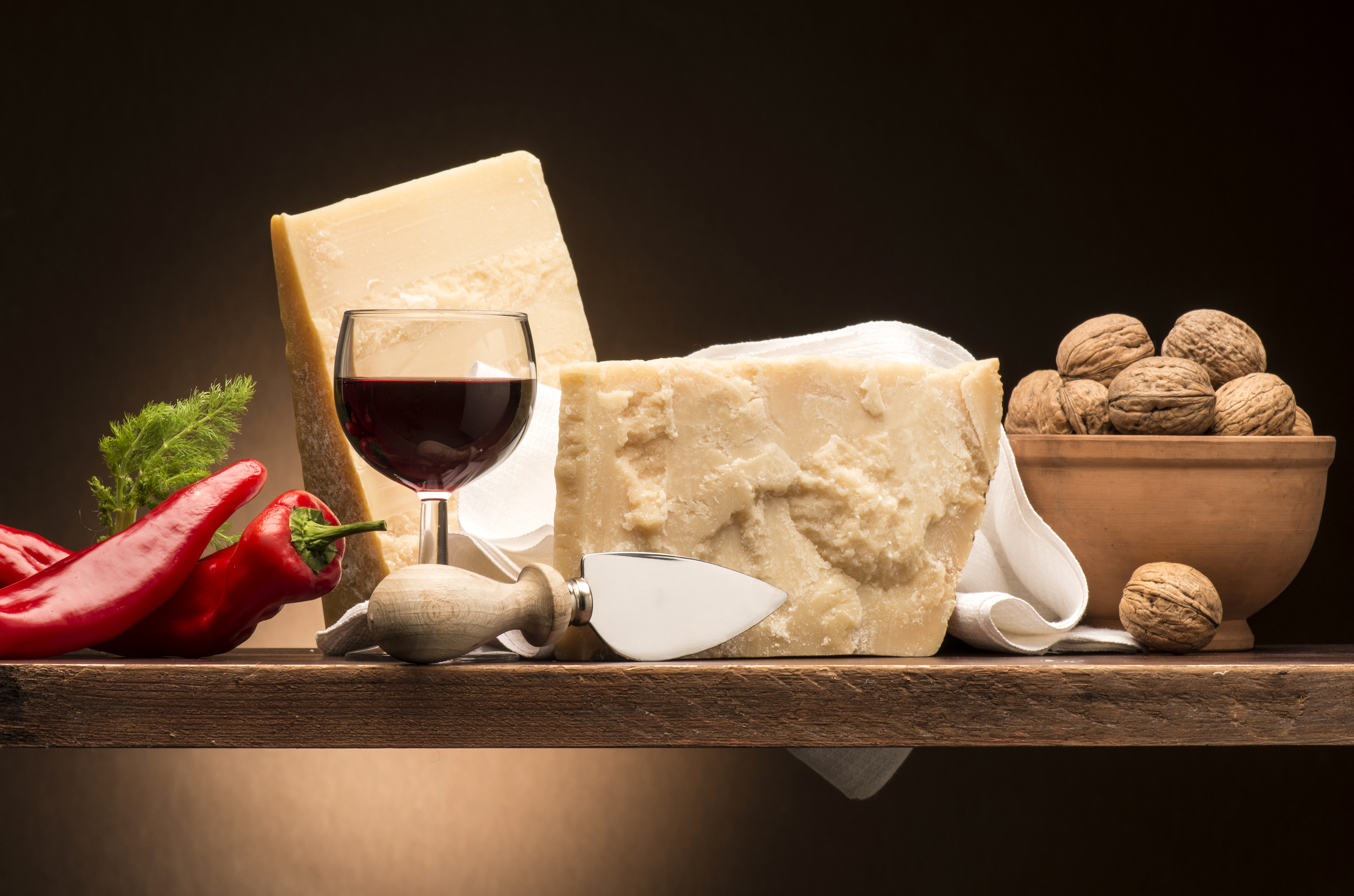 Download mobile wallpaper Food, Cheese, Pepper, Still Life, Nut, Wine for free.