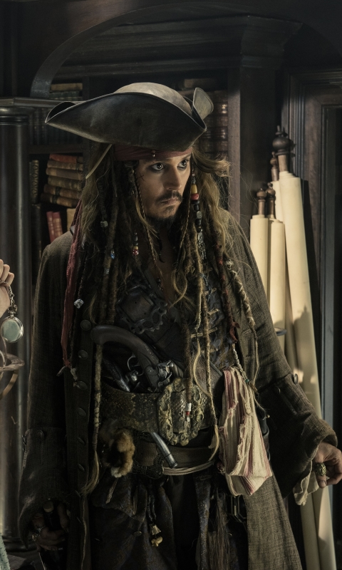 Download mobile wallpaper Johnny Depp, Movie, Jack Sparrow, Kaya Scodelario, Pirates Of The Caribbean: Dead Men Tell No Tales, Carina Smyth for free.