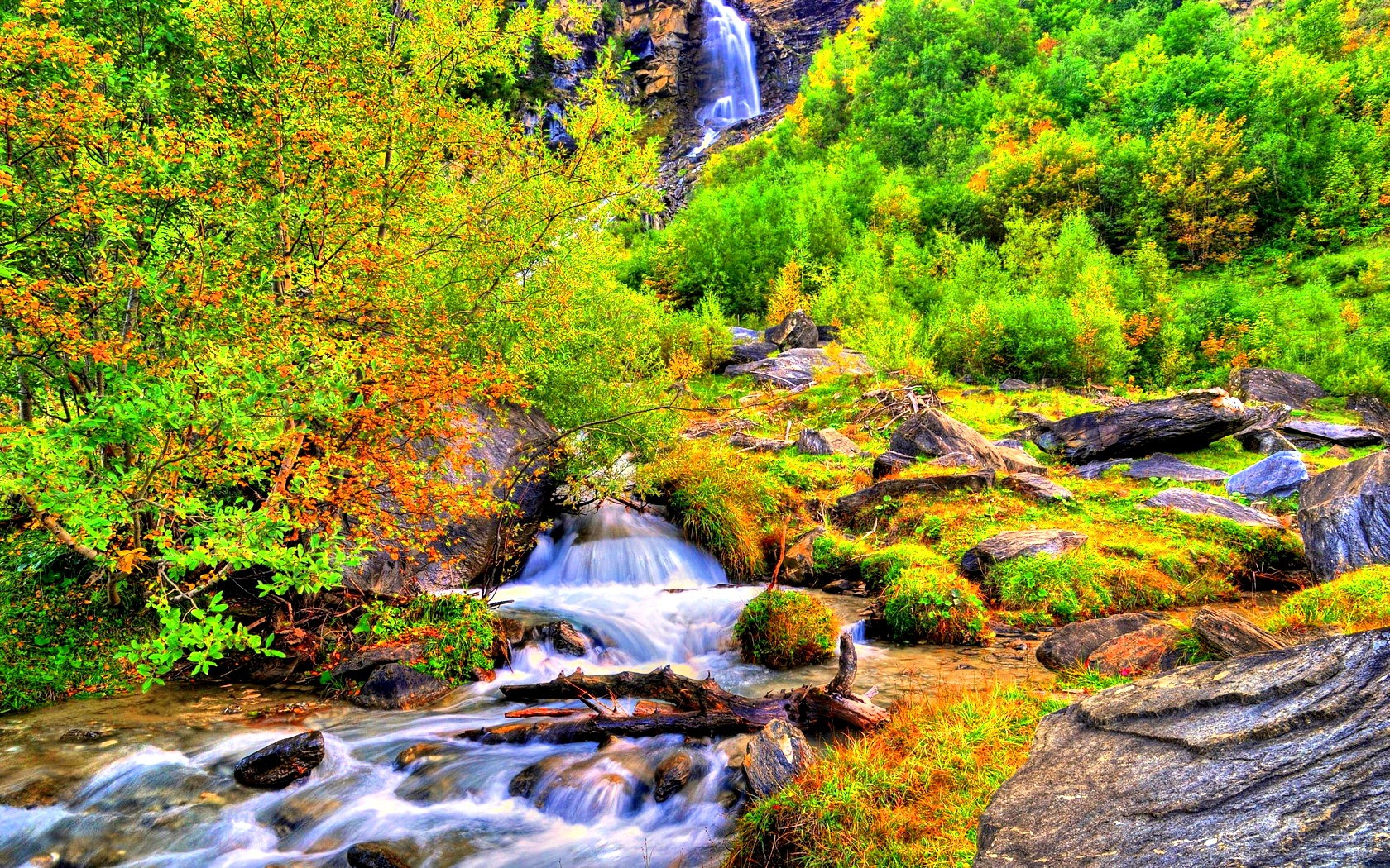 Descarga gratuita de fondo de pantalla para móvil de Otoño, Cascadas, Cascada, Bosque, Tierra/naturaleza.