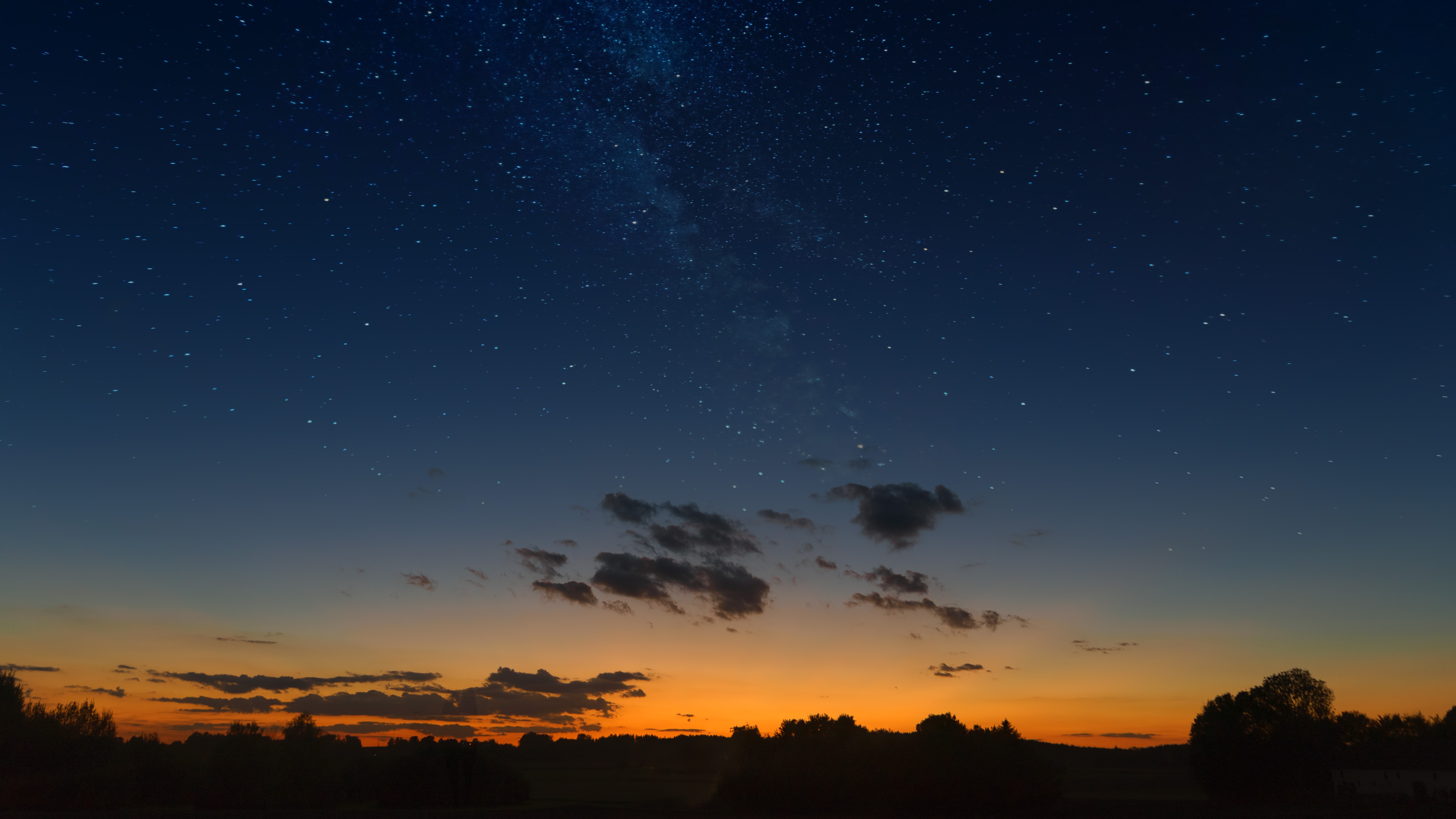 Free download wallpaper Clouds, Horizon, Starry Sky, Nature, Sunset, Night, Landscape on your PC desktop