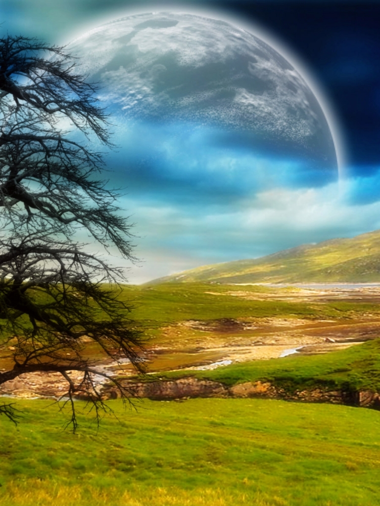 Handy-Wallpaper Landschaft, Science Fiction kostenlos herunterladen.