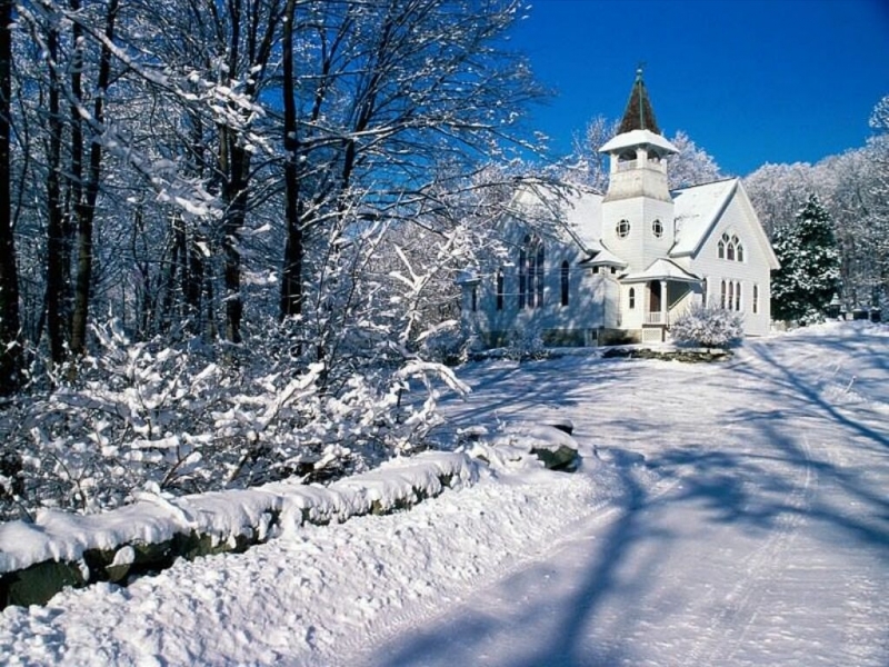 Handy-Wallpaper Winter, Landschaft, Häuser, Schnee kostenlos herunterladen.