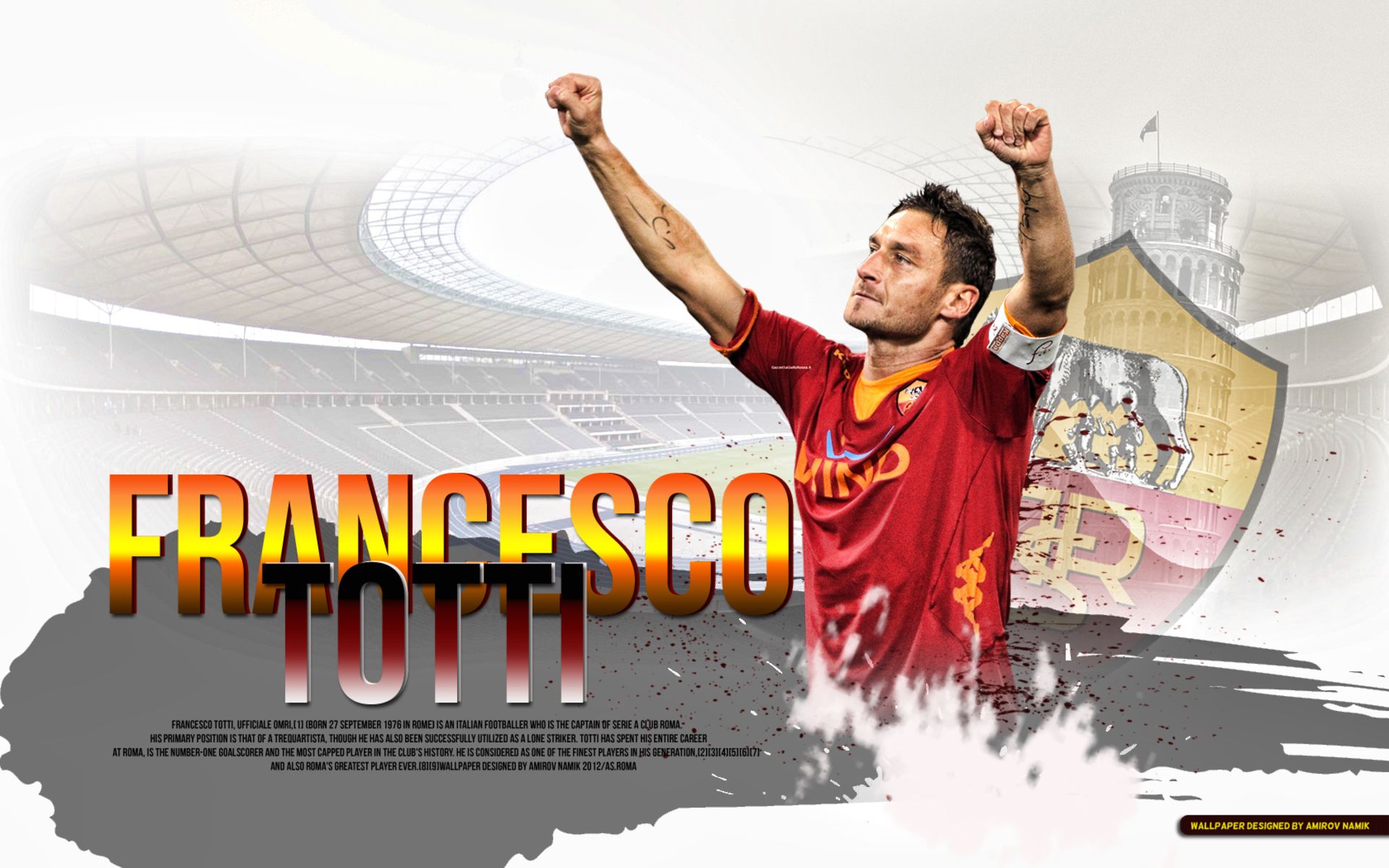 Téléchargez des papiers peints mobile Des Sports, Football, Francesco Toti, Comme Rome gratuitement.