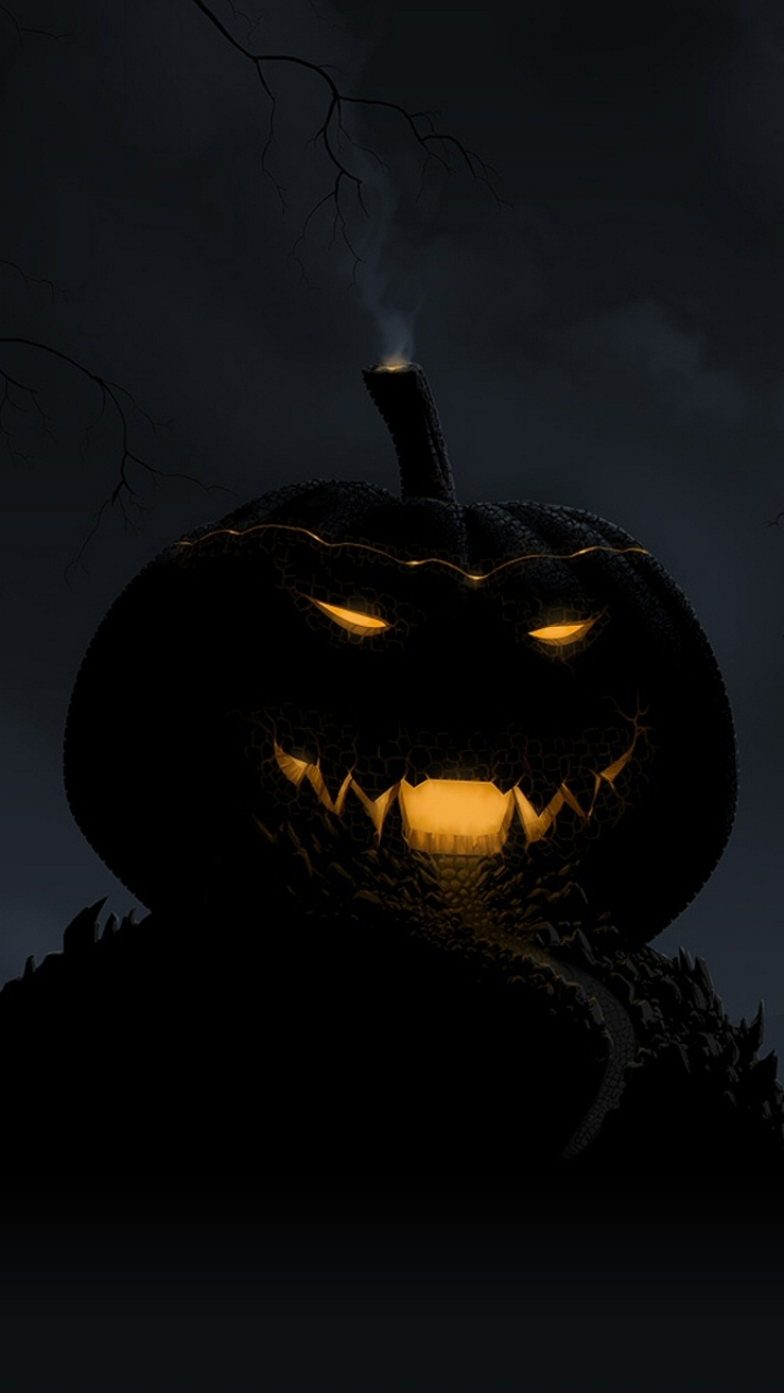 Download mobile wallpaper Halloween, Pumpkin, Holiday, Creepy, Spooky, Horror, Scary for free.