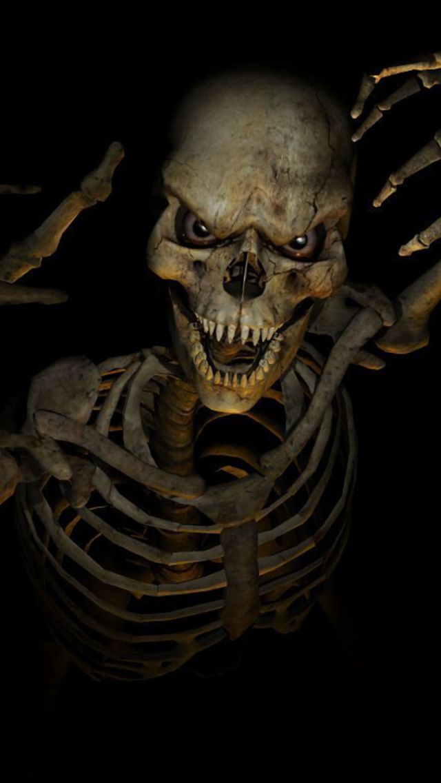 Download mobile wallpaper Dark, Skeleton, Scary for free.