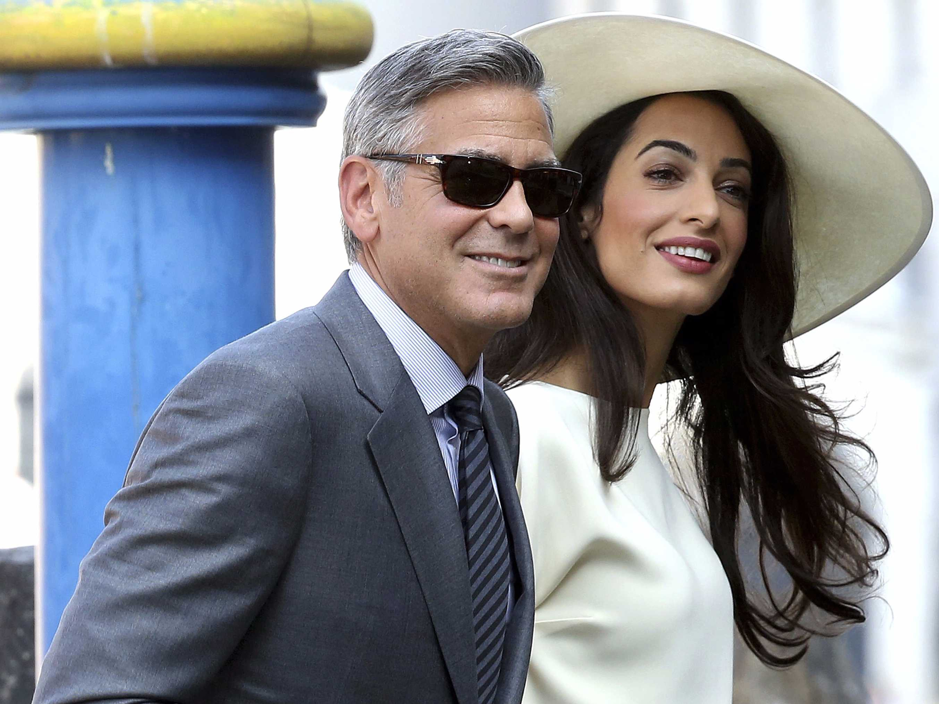Download mobile wallpaper Celebrity, George Clooney, Amal Clooney for free.