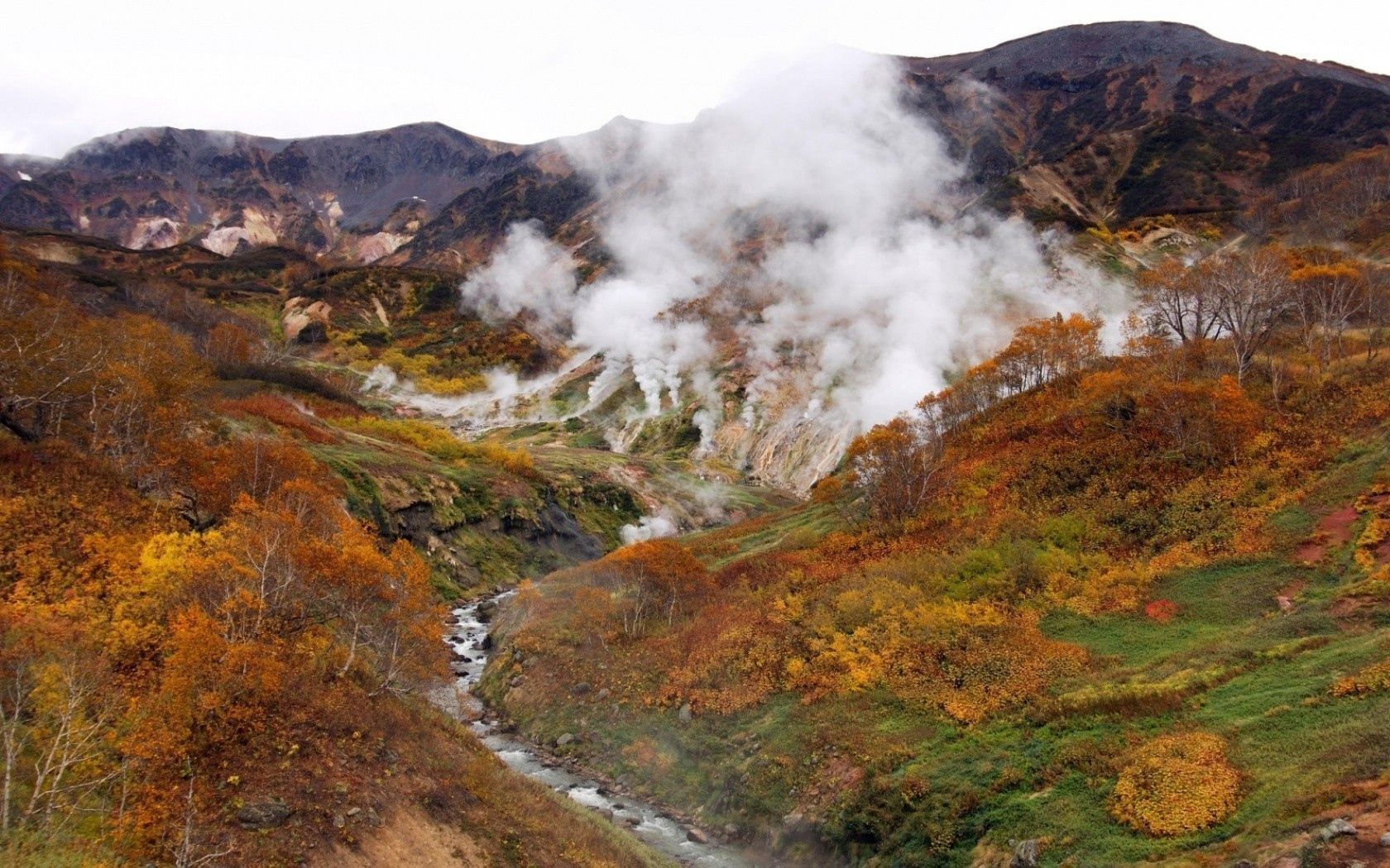 volcano, nature, mountains, smoke, steam, eruption 5K