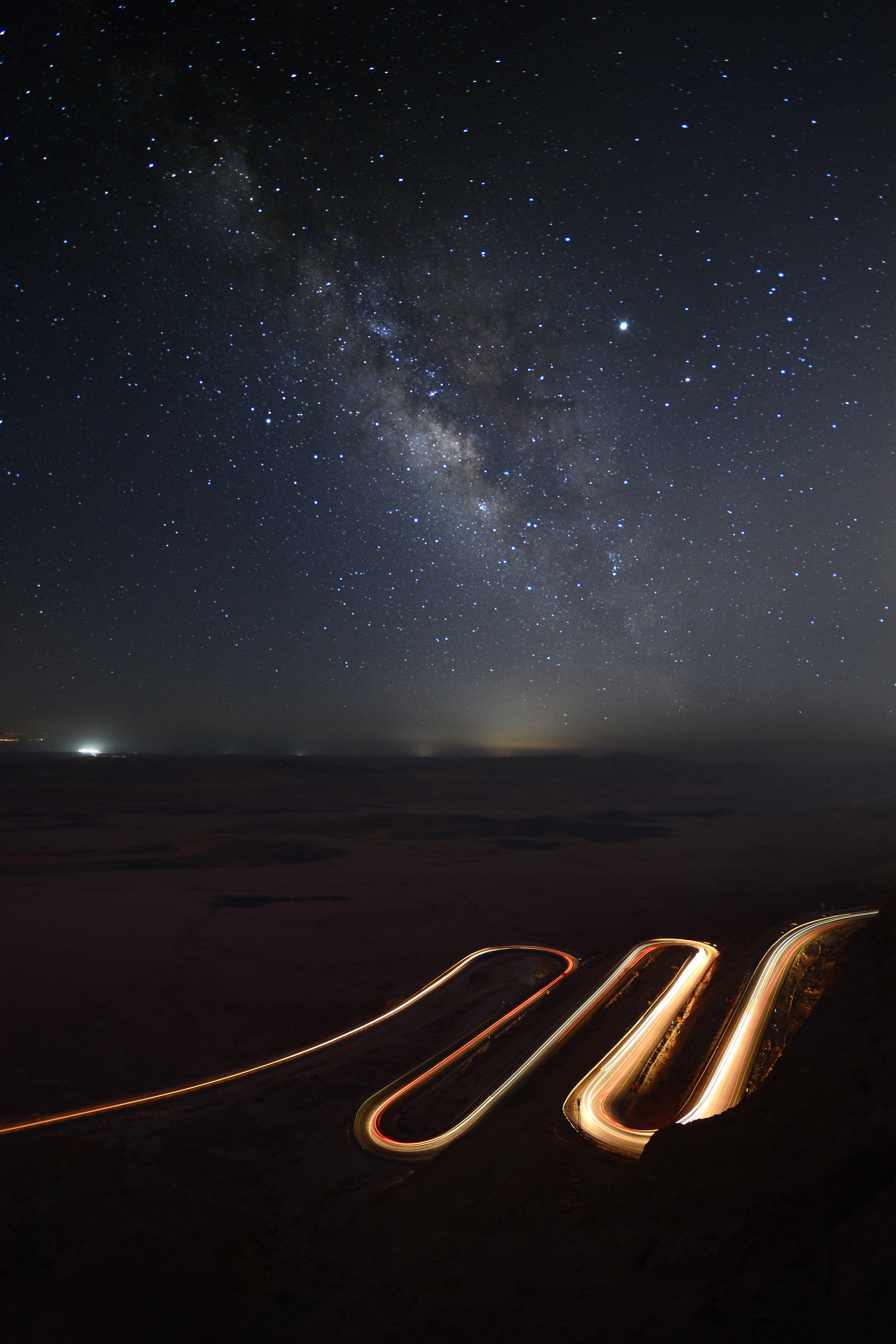 Free HD road, dark, night, view from above, winding, sinuous