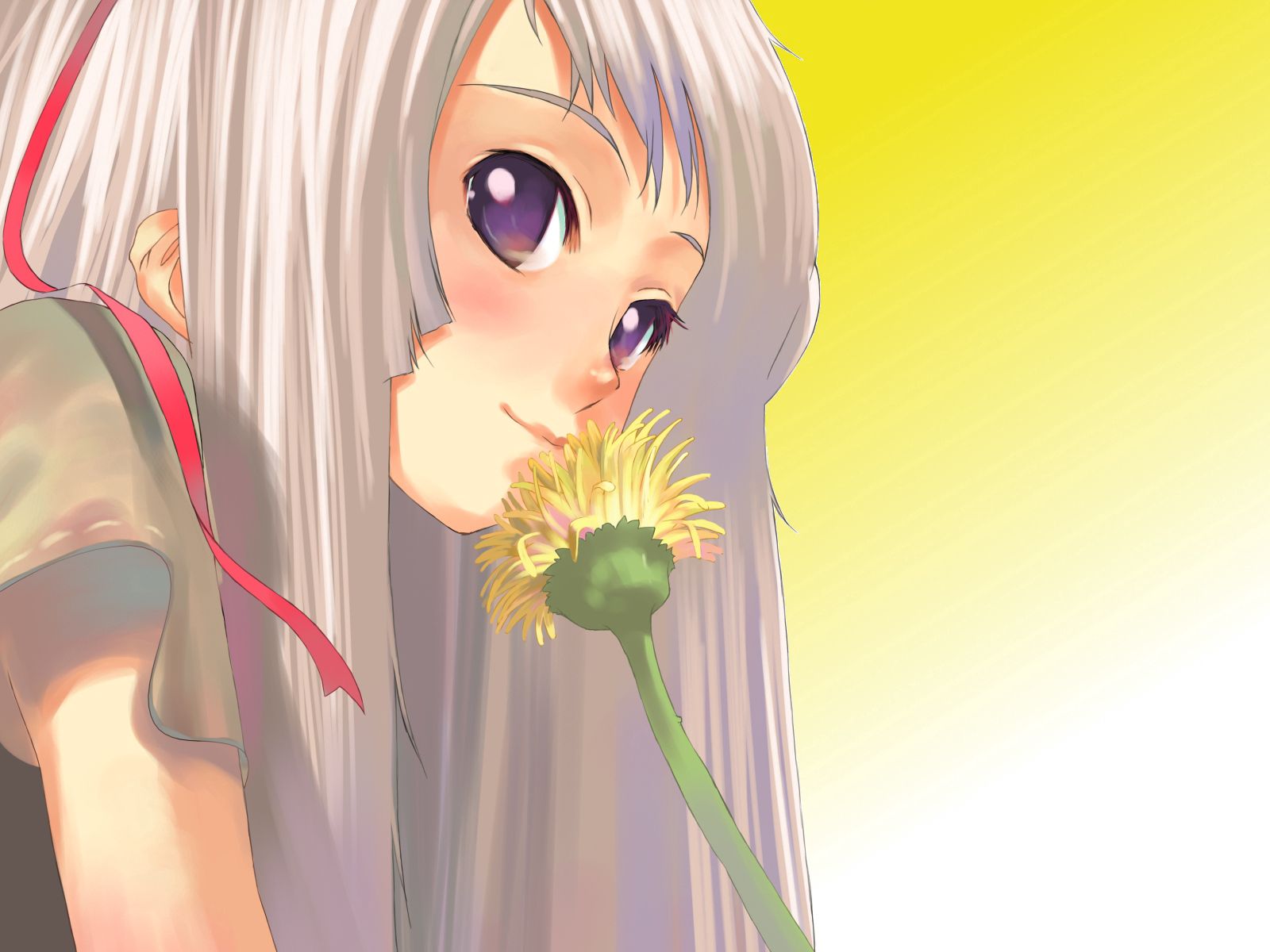 PCデスクトップにタンポポ, たんぽぽ, 花, ブロンド, 女の子, 日本製アニメ画像を無料でダウンロード