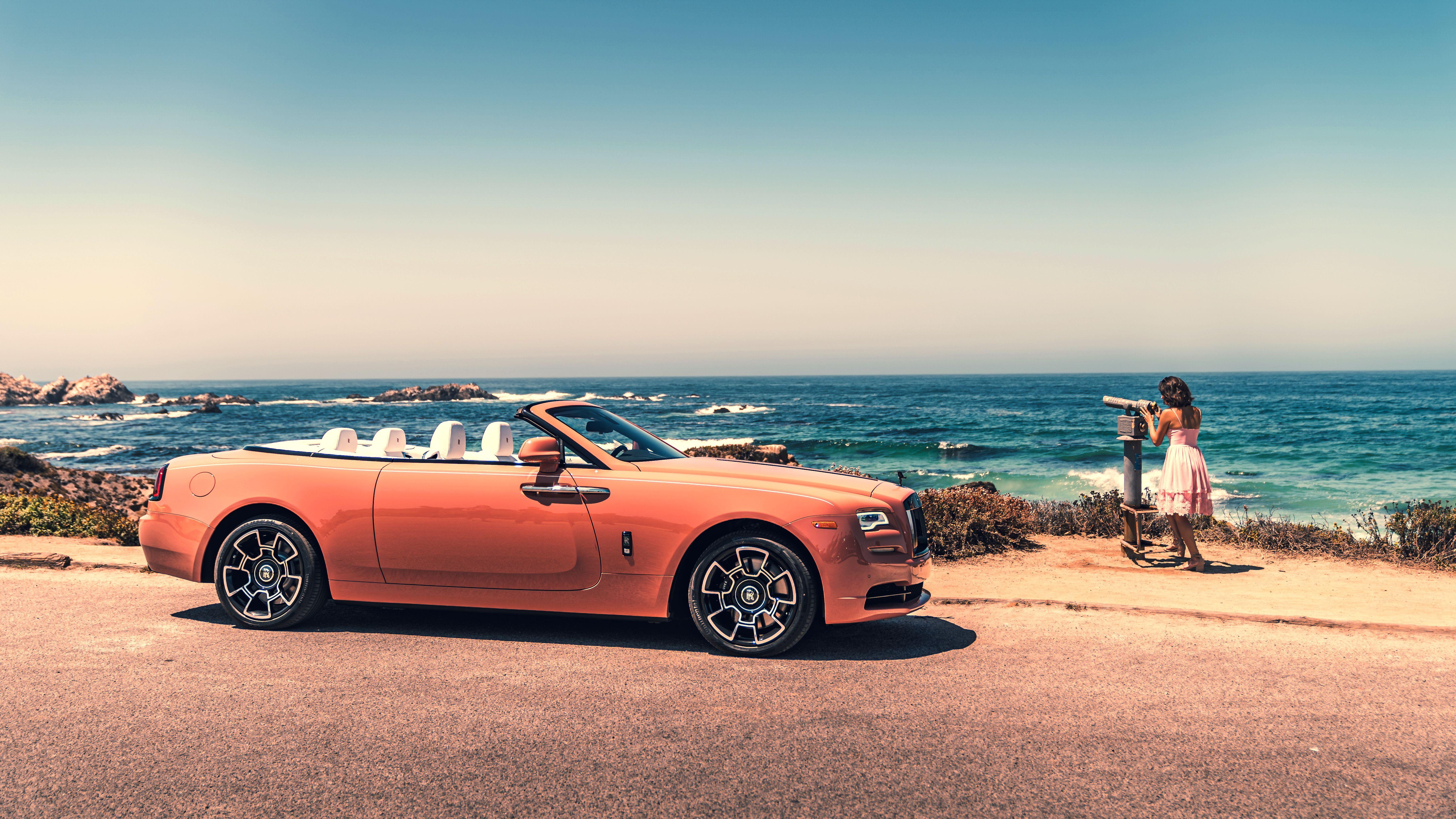 Handy-Wallpaper Rolls Royce, Autos, Rolls Royce Wraith, Fahrzeuge, Orangefarbenes Auto kostenlos herunterladen.