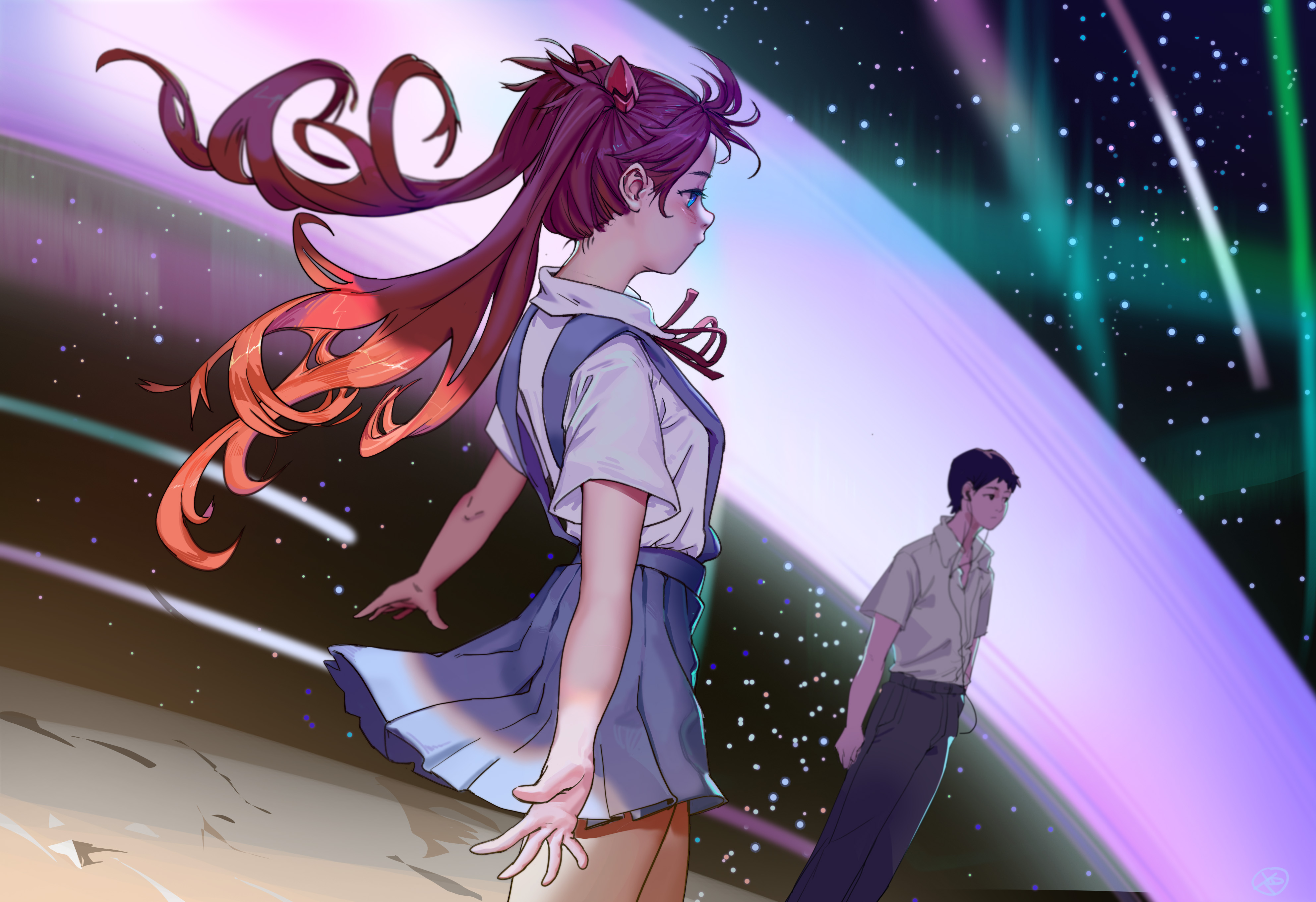 Laden Sie das Evangelion, Animes, Neon Genesis Evangelion, Asuka Langley Sohryu, Shinji Ikari-Bild kostenlos auf Ihren PC-Desktop herunter