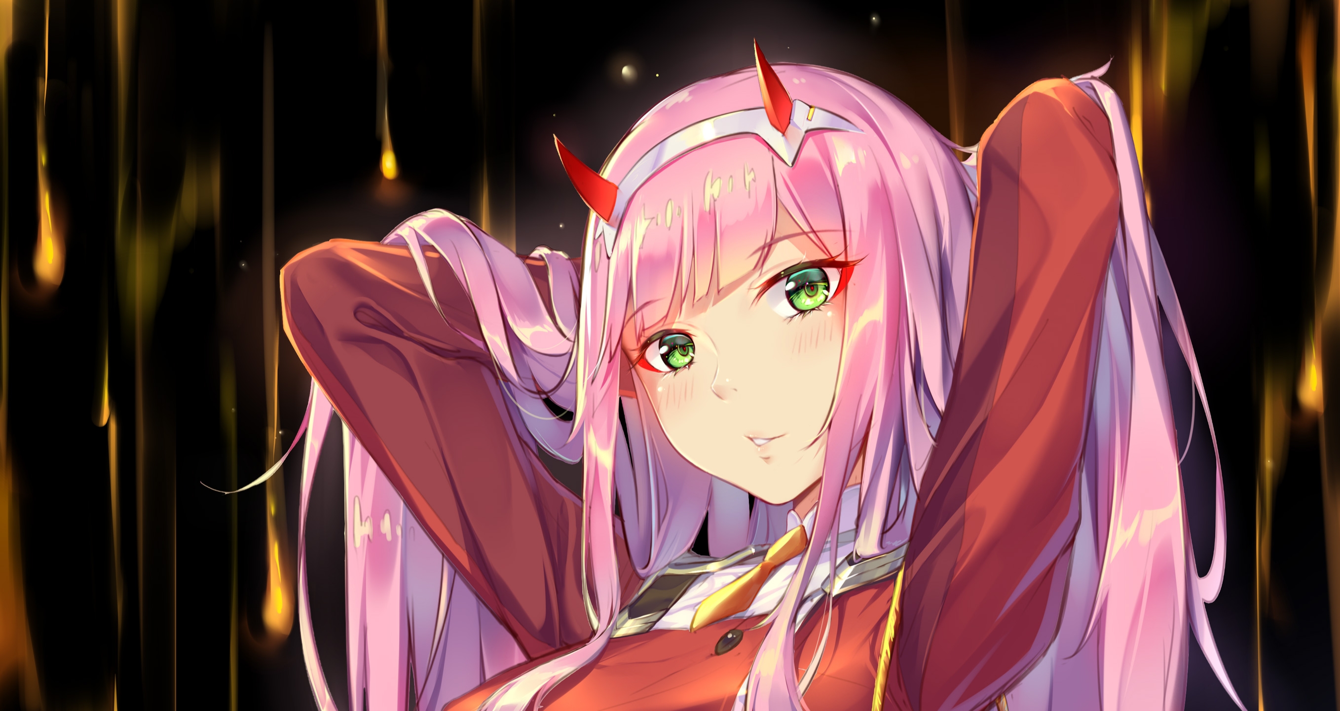 Скачать обои бесплатно Аниме, Милый Во Франксе, Zero Two (Дорогая В Franxx) картинка на рабочий стол ПК