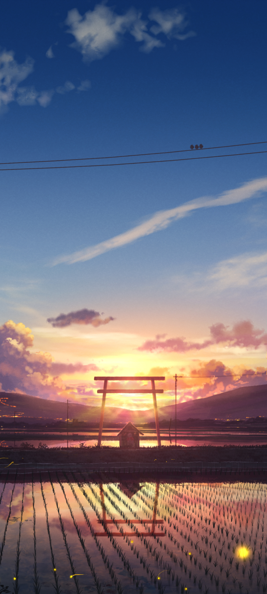 Download mobile wallpaper Anime, Sunset, Sky, Original for free.