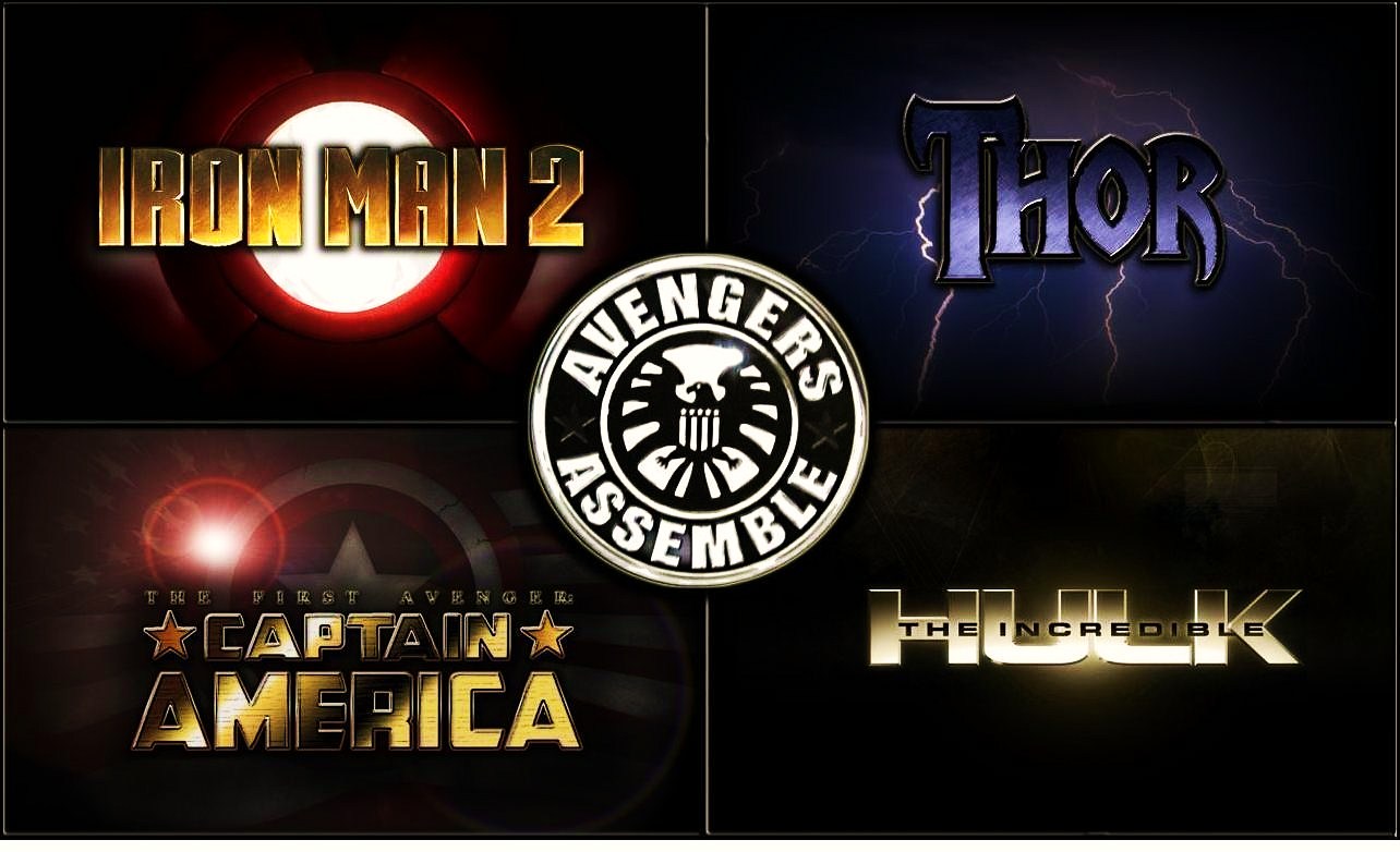 Handy-Wallpaper Hulk, Logo, Filme, Ironman, Kapitän Amerika, Rächer, Kollage, Thor, Schwarze Witwe, Adlerauge, Nick Fury kostenlos herunterladen.