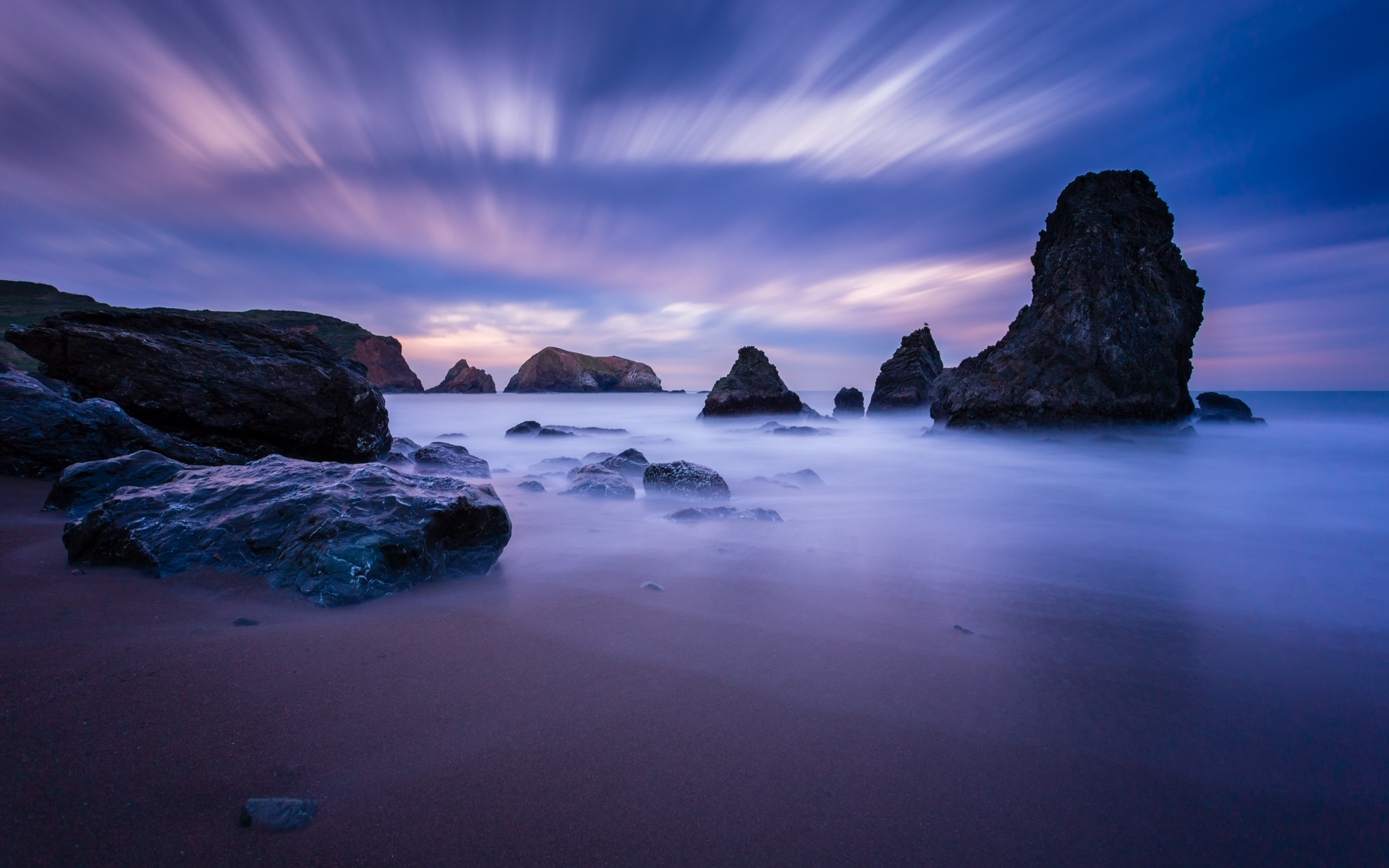 Download mobile wallpaper Sunset, Sky, Beach, Ocean, Earth for free.