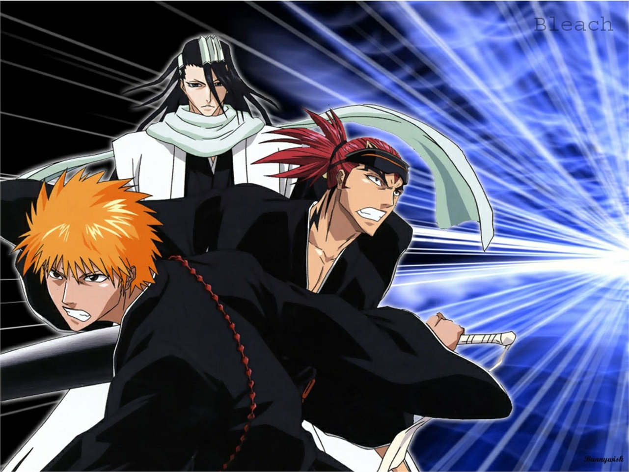 Téléchargez gratuitement l'image Bleach, Animé, Renji Abaraï, Ichigo Kurosaki, Byakuya Kuchiki sur le bureau de votre PC