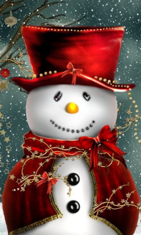 無料モバイル壁紙雪, クリスマス, 雪だるま, 帽子, スノーフレーク, クリスマスオーナメント, ホリデーをダウンロードします。