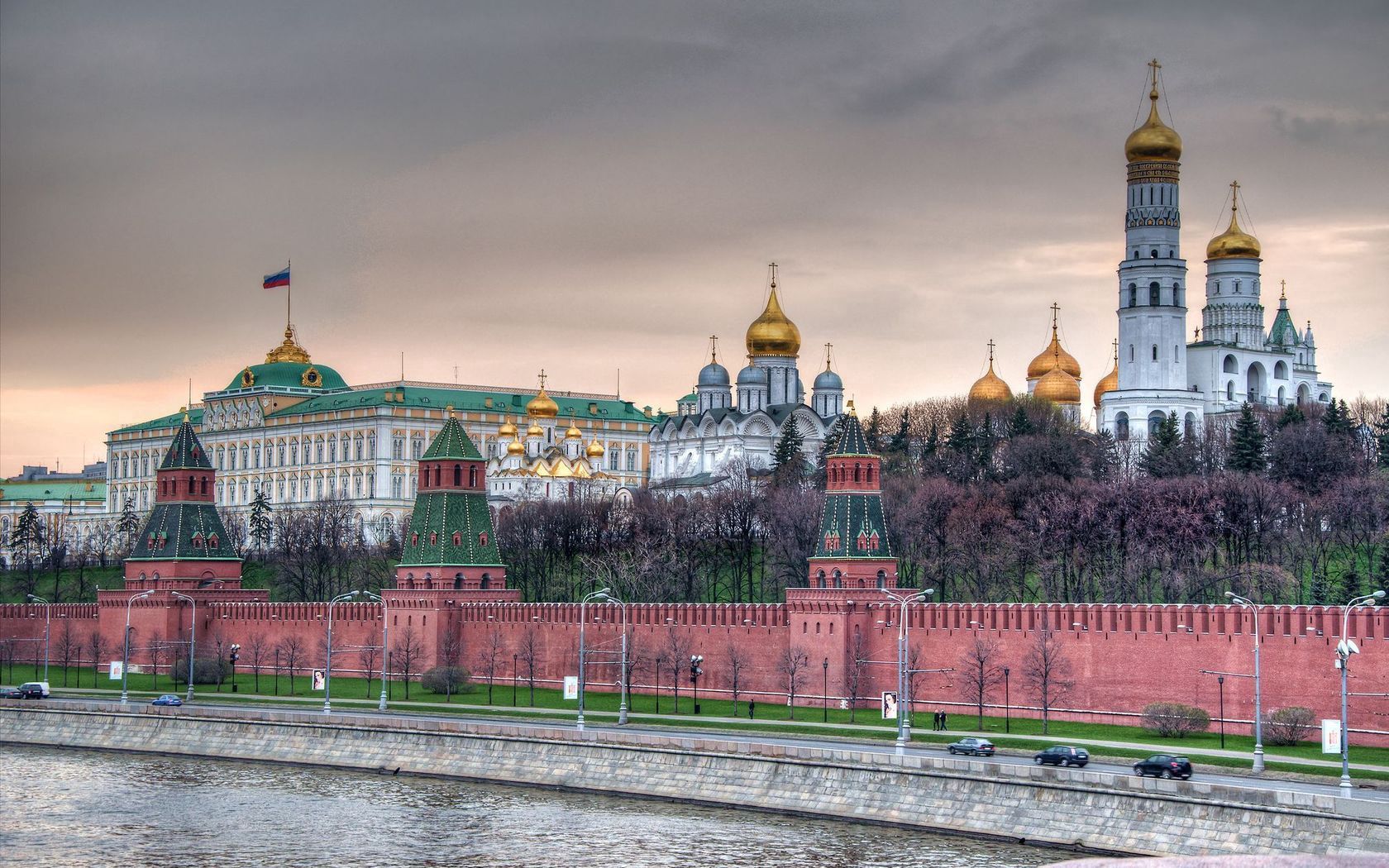 church, quay, cities, moskow, kremlin, temple, embankment, capital, kremlin wall